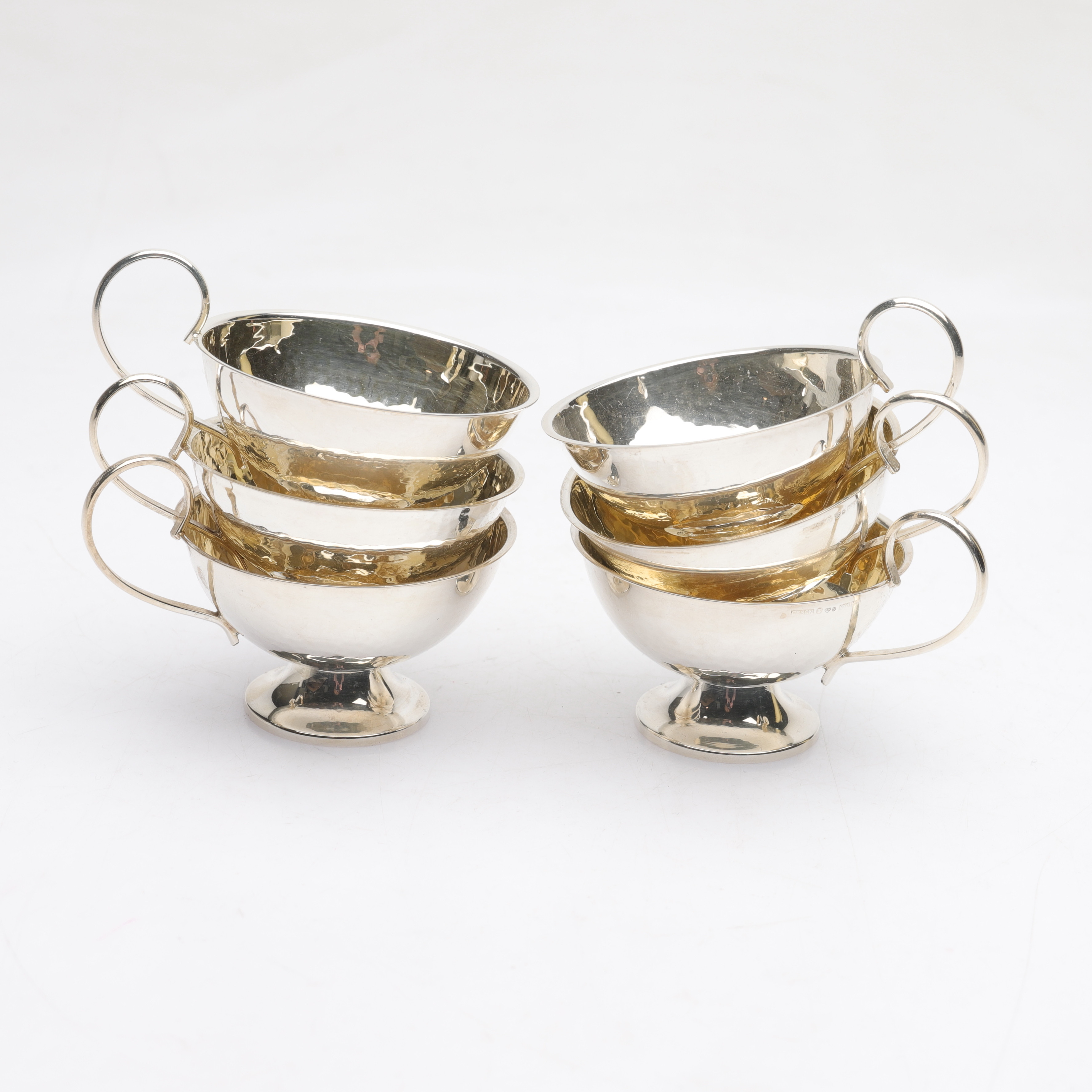 PUNCHMUGGAR, 6 st, Silver, Ceson, totalvikt ca 182g.