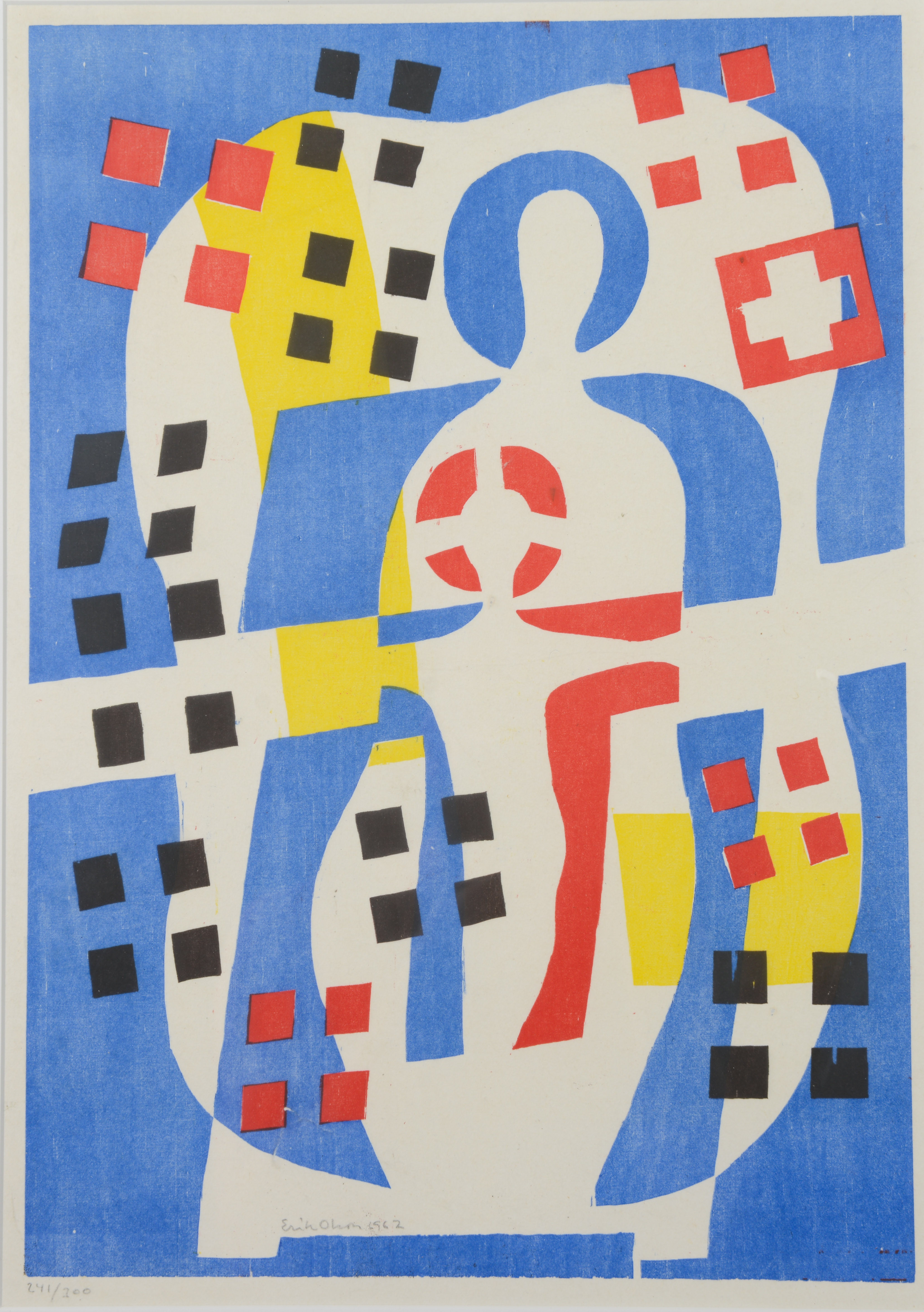ERIK OLSON. Komposition, litografi, signerad, numrerad samt daterad 1962.