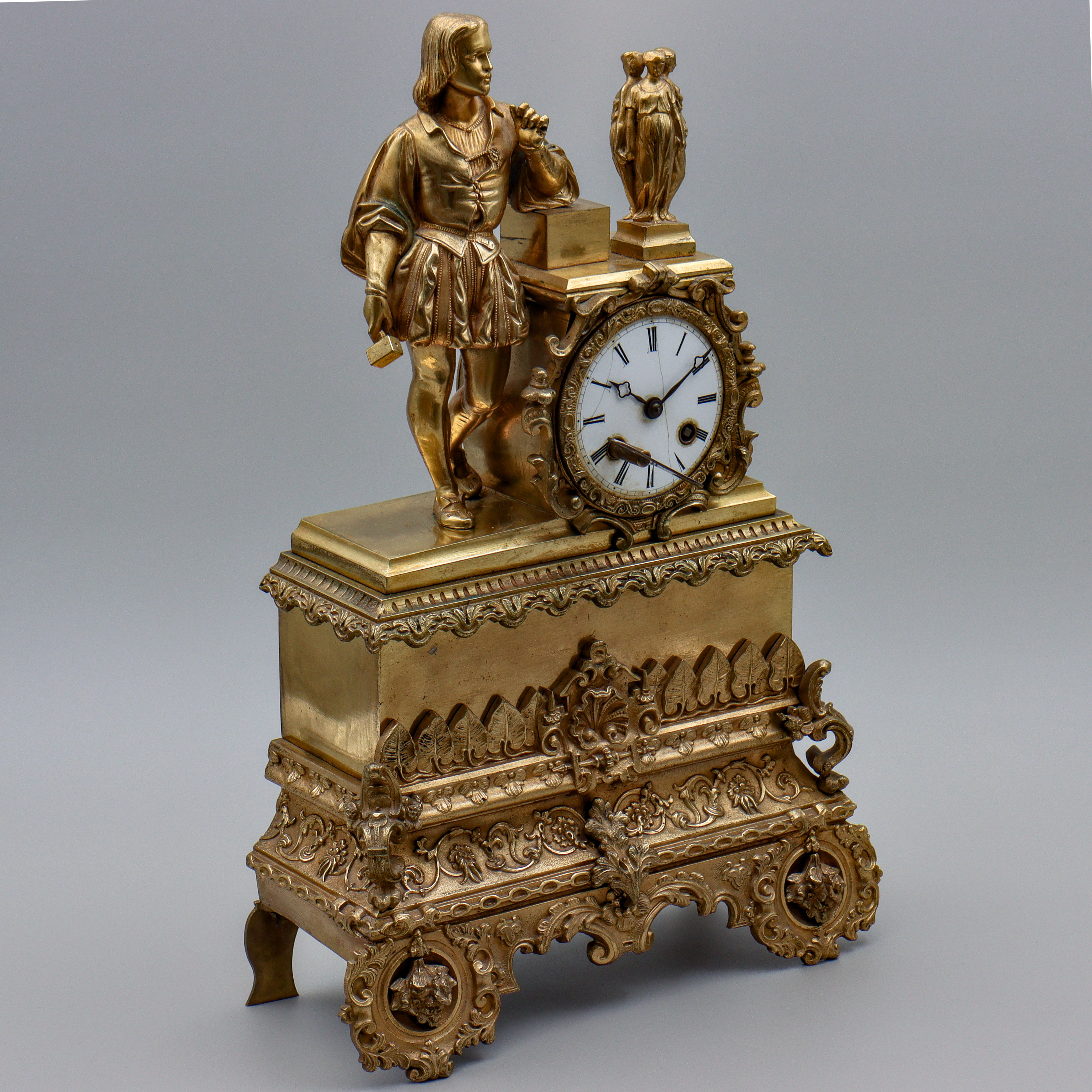 BORDSPENDYL, SENEMPIRE, BRONS, CA 1850-TAL.