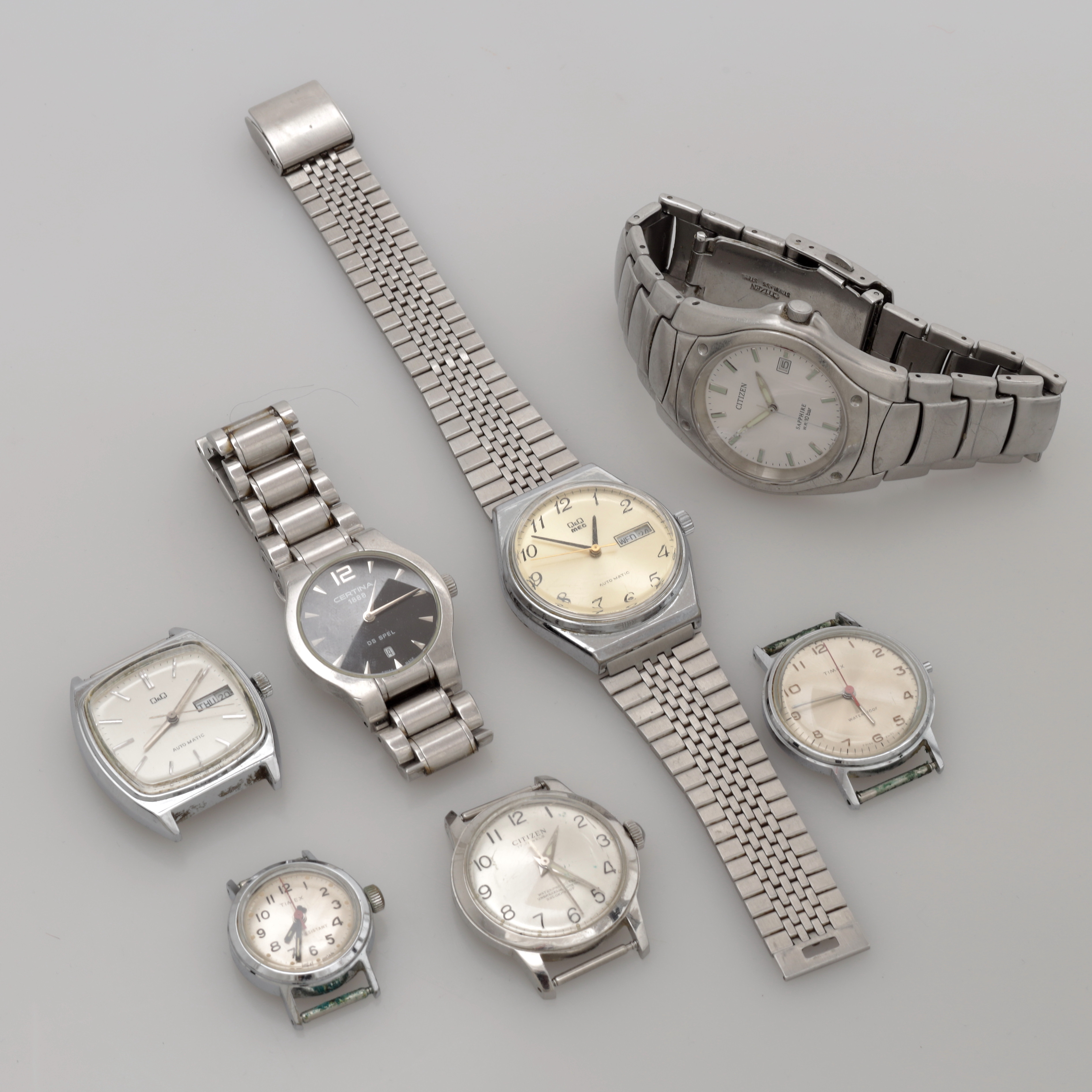 ARMBANDSUR, 7 st, mekaniska och quartz, Timex, Citizen m m.