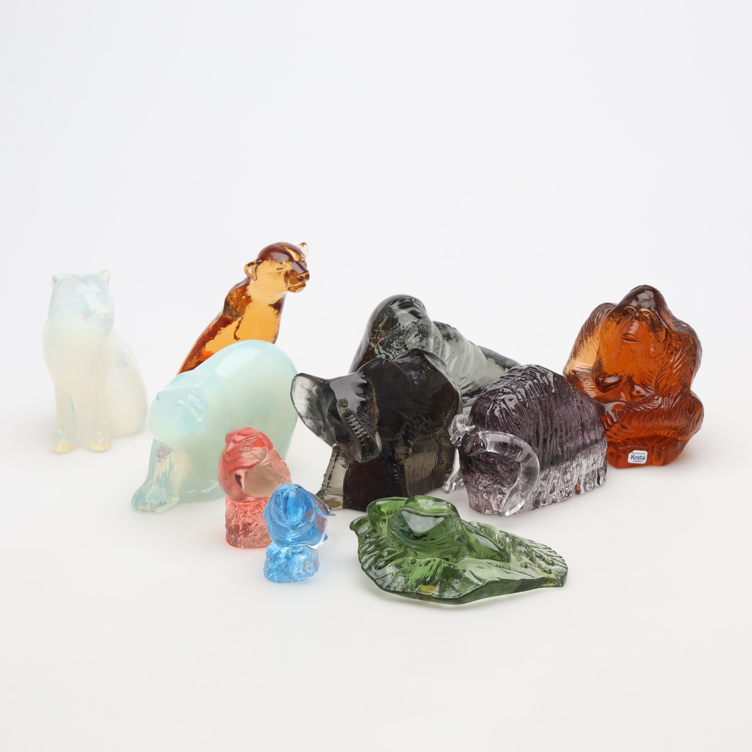 PAUL HOFF. FIGURINER, 10 st, Glas, Reijmyre samt Kosta.