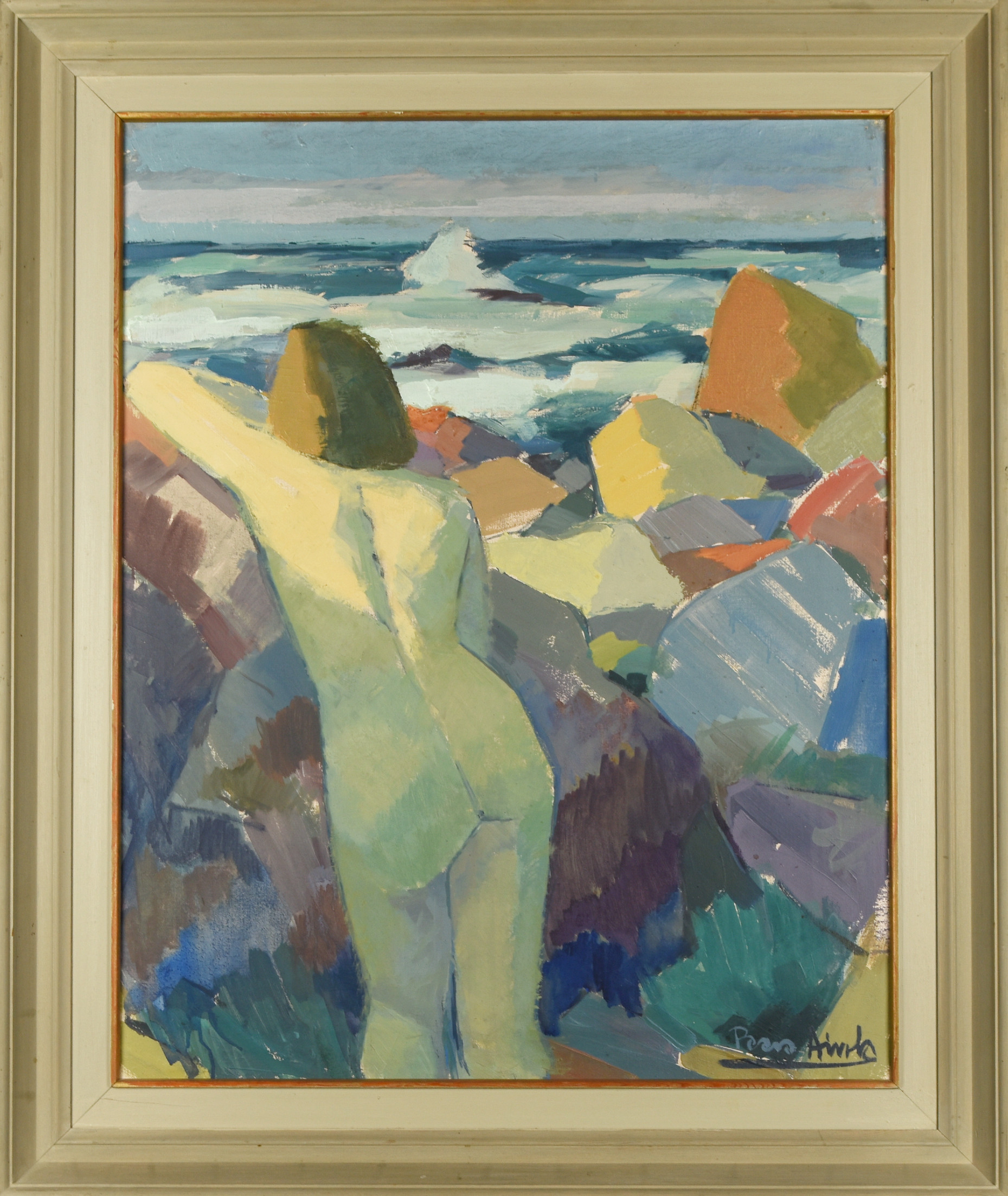 PAAVO AIROLA. Olja på duk, "Aftonsol" Signerad 1900-tal.