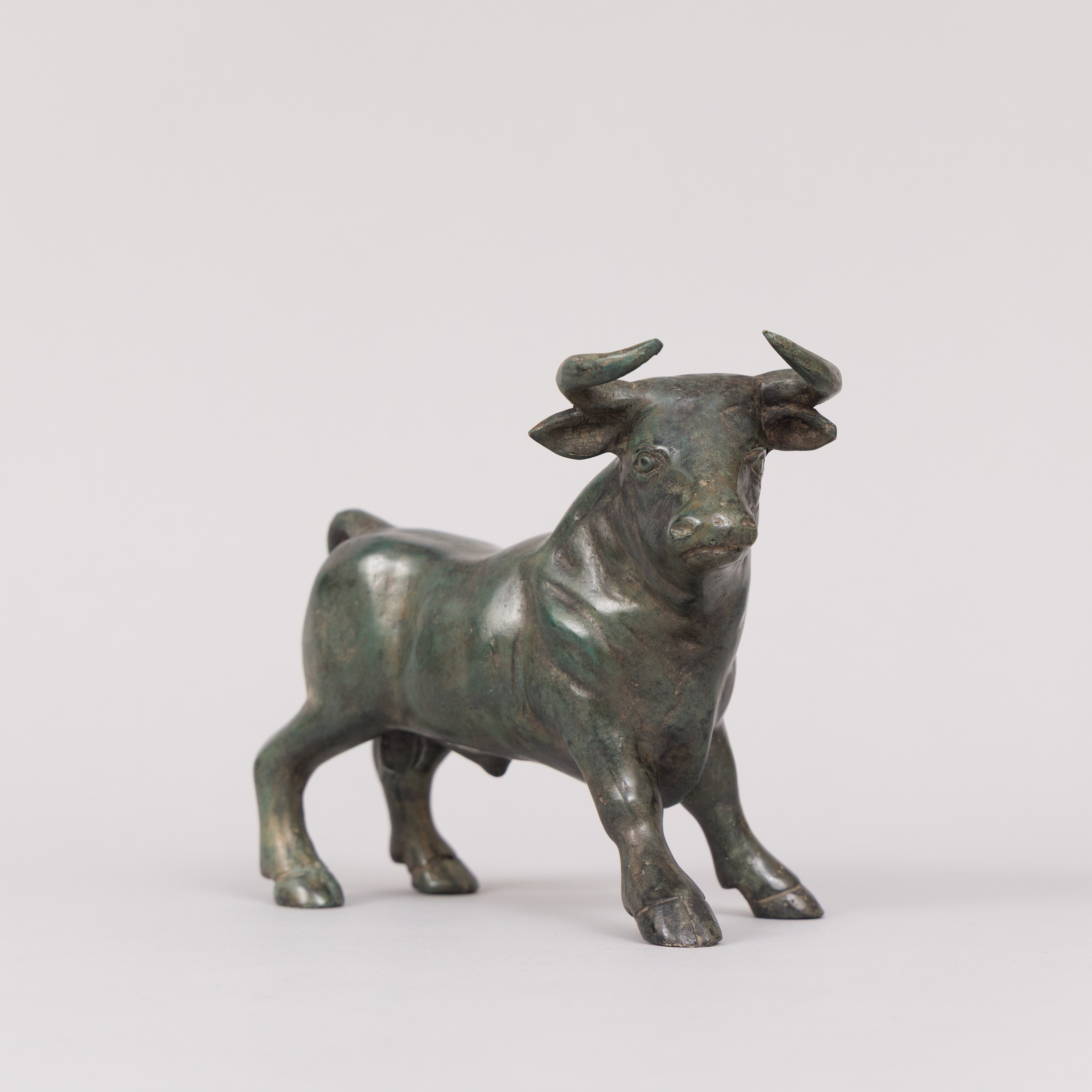 ANDREAS WARGENBRANT. "El bull", patinerad brons, gjutarstämplad W.