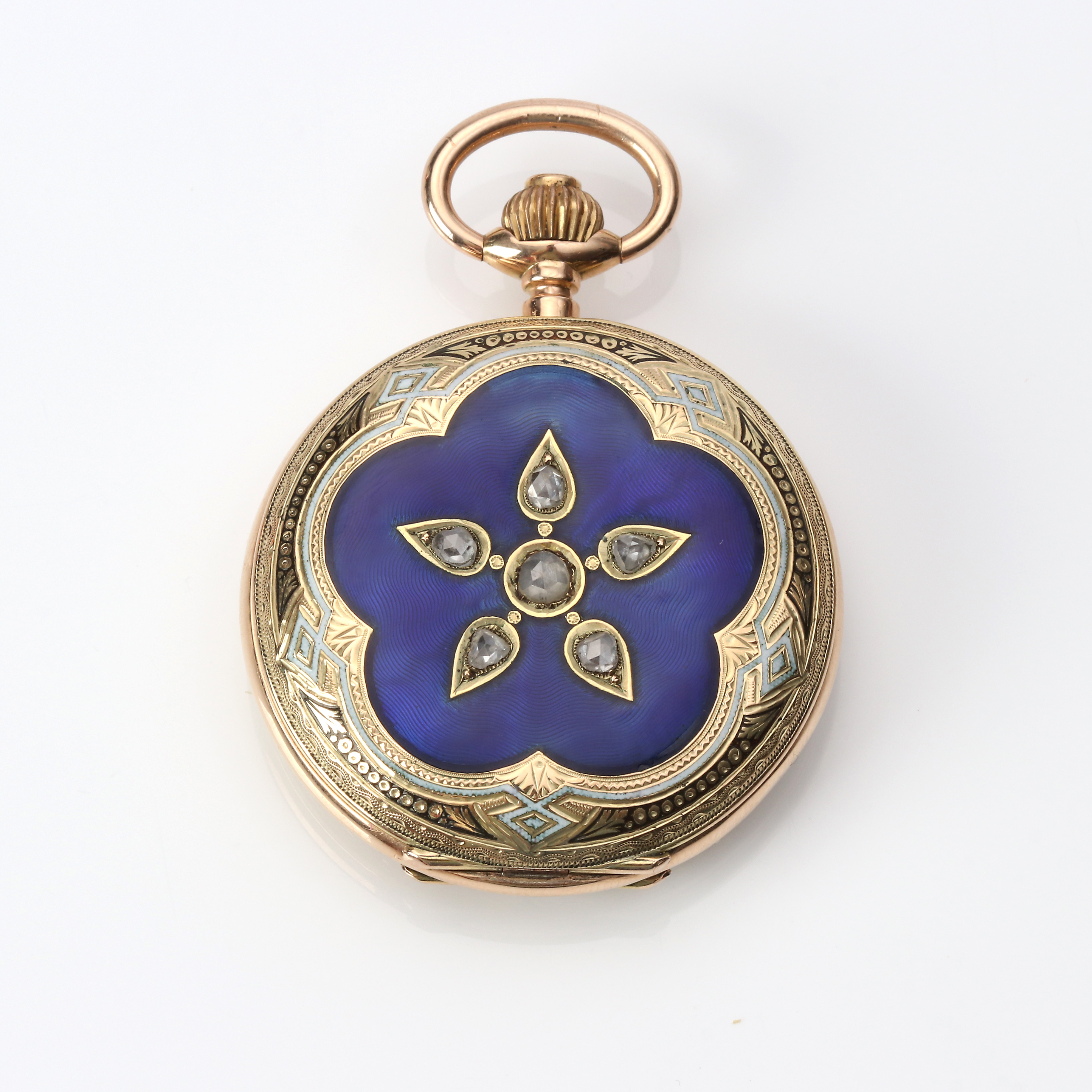 JOSEPH ALFRED COHEN, FICKUR. Boett i 14k guld med diamanter, totalvikt ca 66,4 gram.
