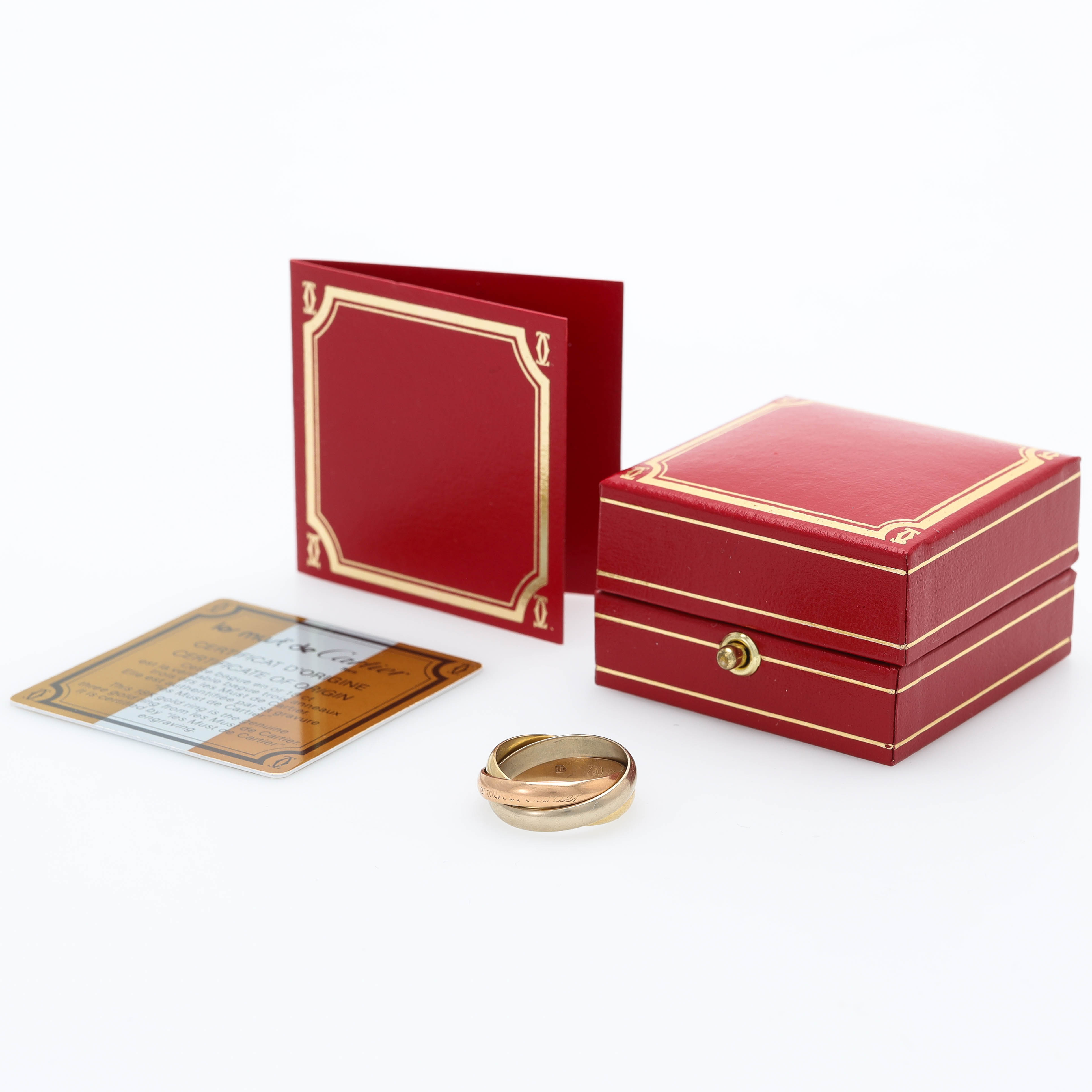 MUST DE CARTIER, Trinity ring, 18 k trefärgat guld, box.