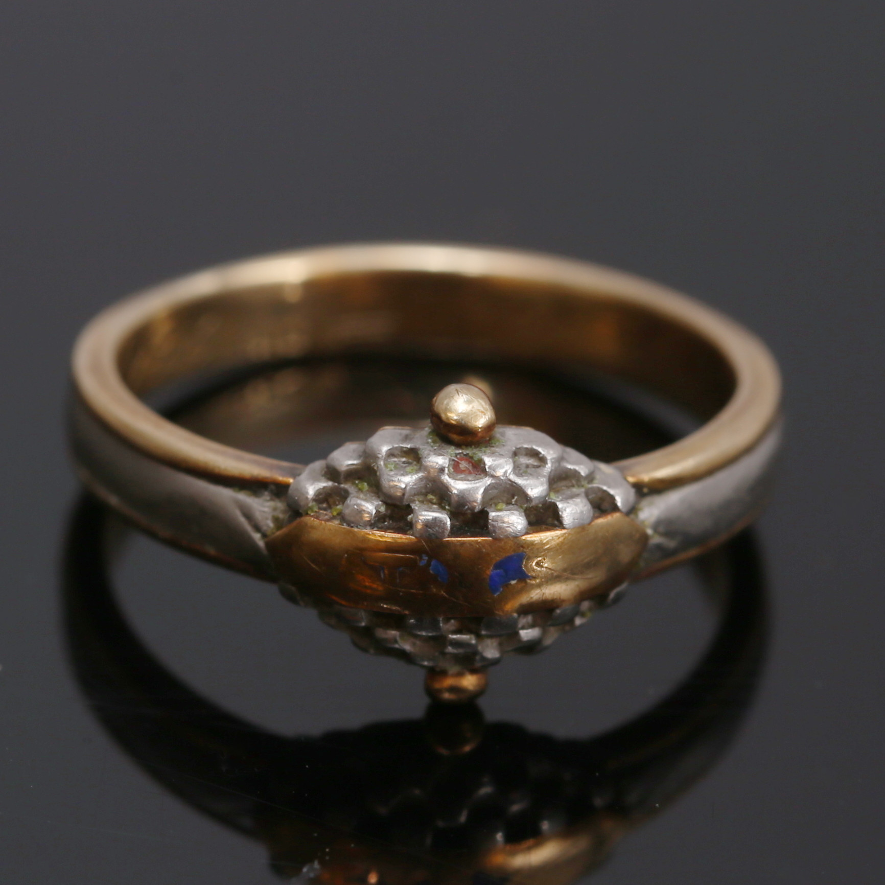 RING, 14/18 k guld, samt silver, 4,47 gram.