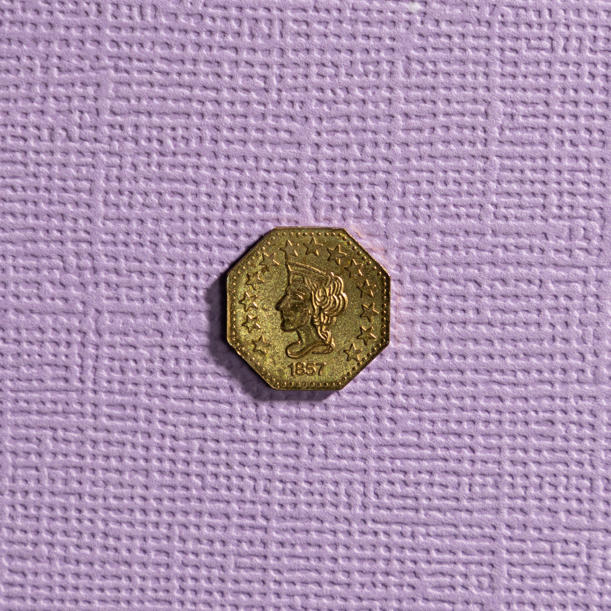 GULDMYNT. USA, Kalifornien, 1/2 dollar, 1857.