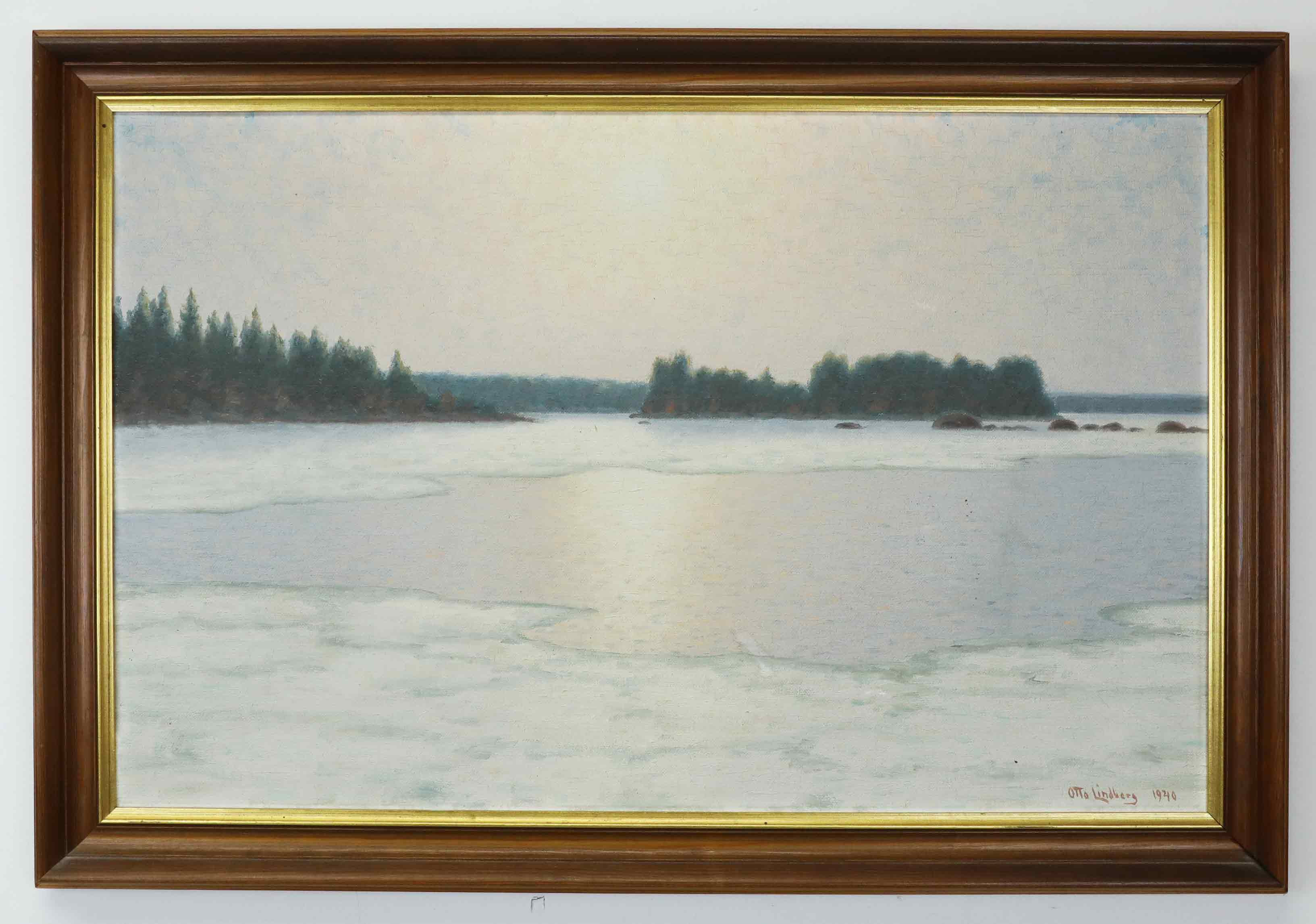 OTTO LINDBERG (SVERIGE 1880-1955). olja på duk, skymning, signerad, daterad 1940.