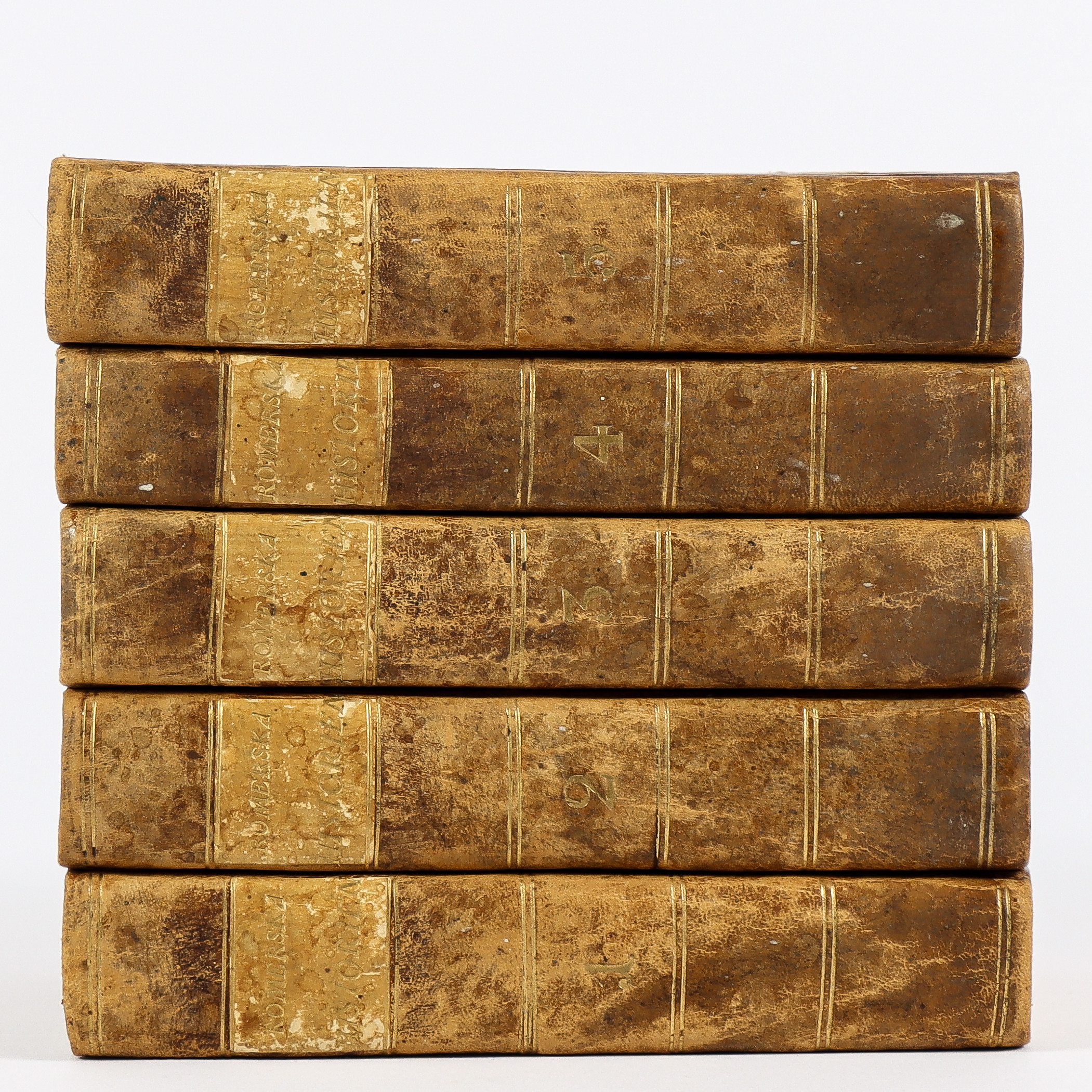 CHARLES ROLLIN. Romerska Historien, 1785-1790, 5 volymer.