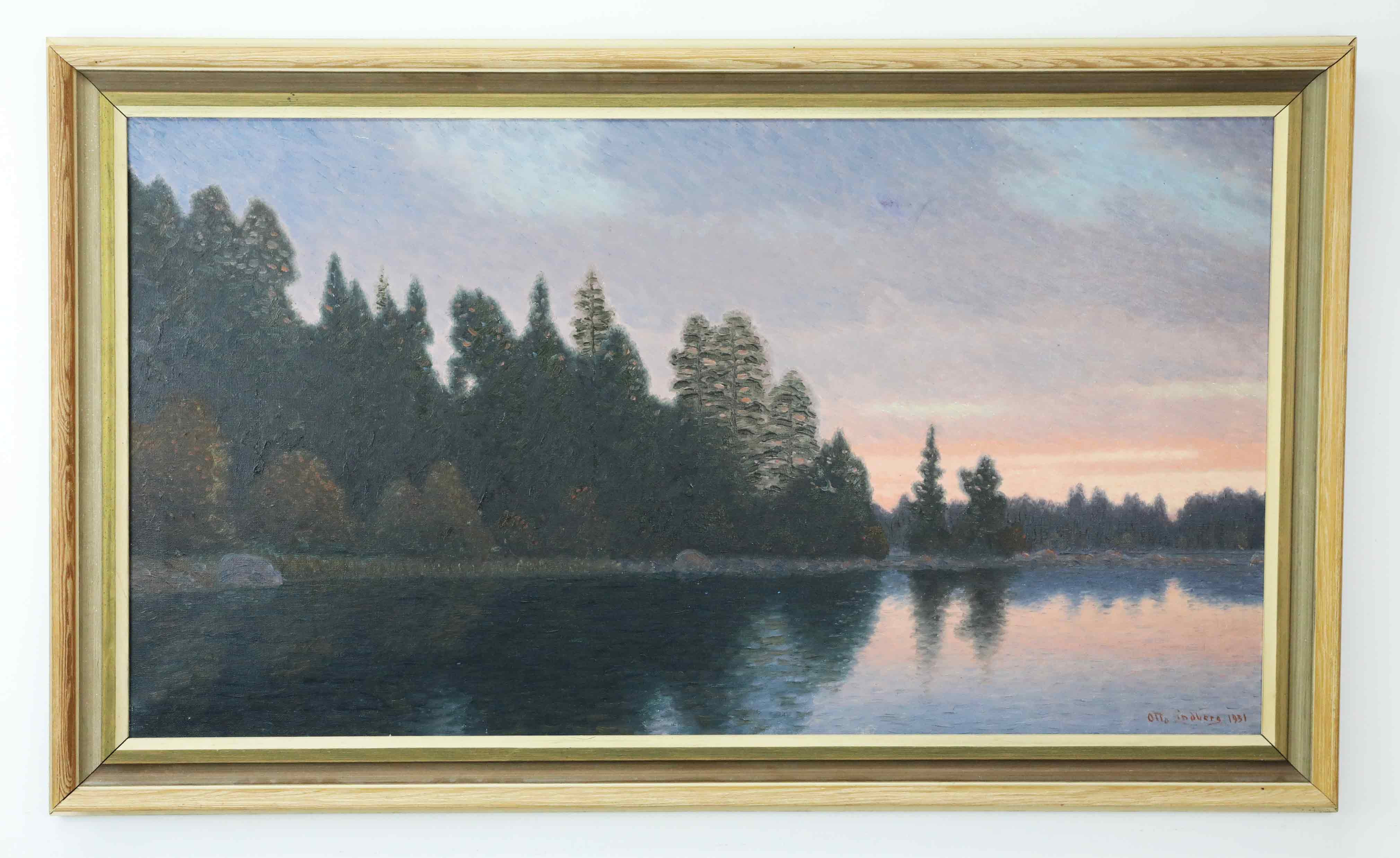 OTTO LINDBERG (SVERIGE 1880-1955). Olja på duk, Skymning, signerad, daterad 1931.