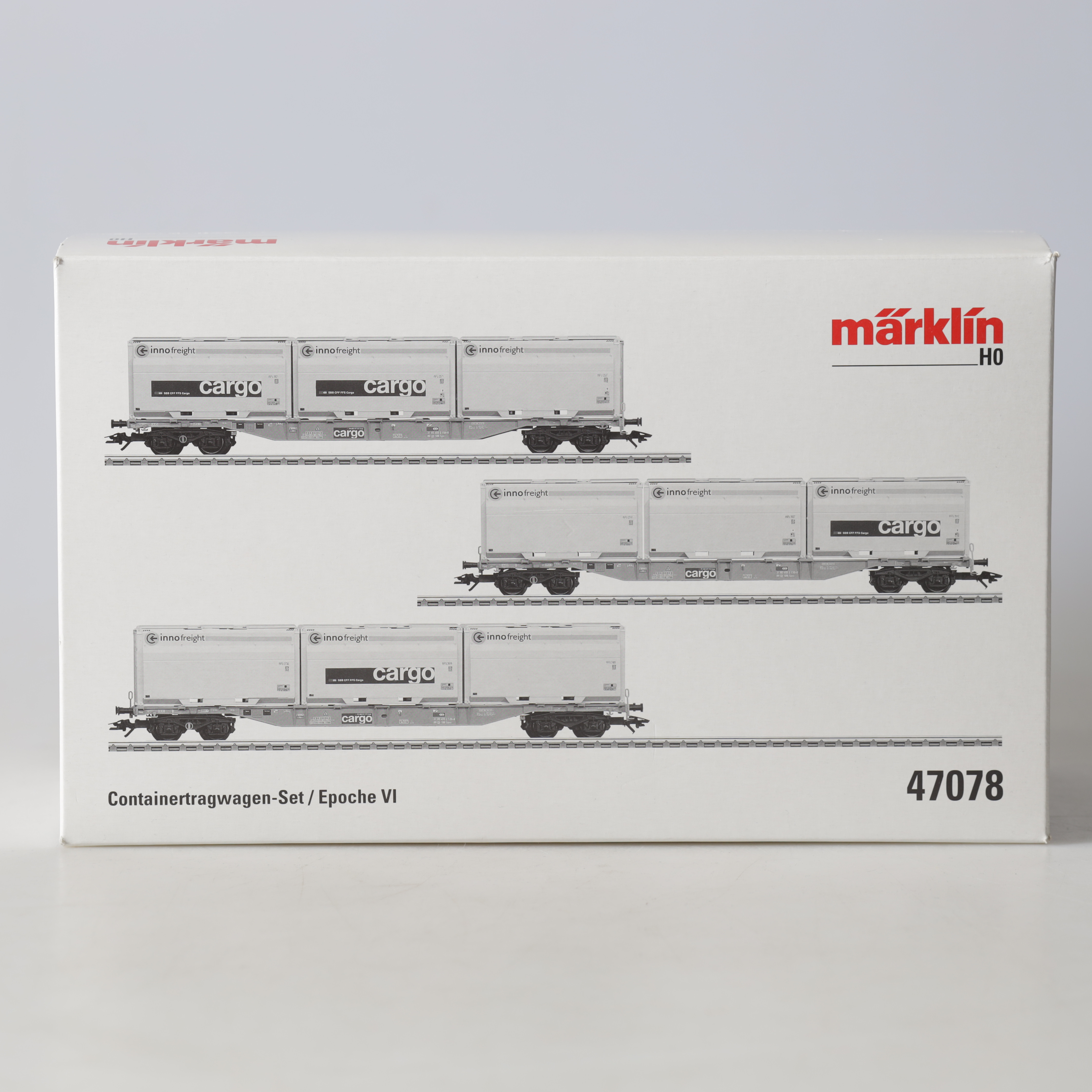 VAGNSET, 47078, H0, Container flat car set, SBB ,CFF, FFS, Cargo, Märklin.