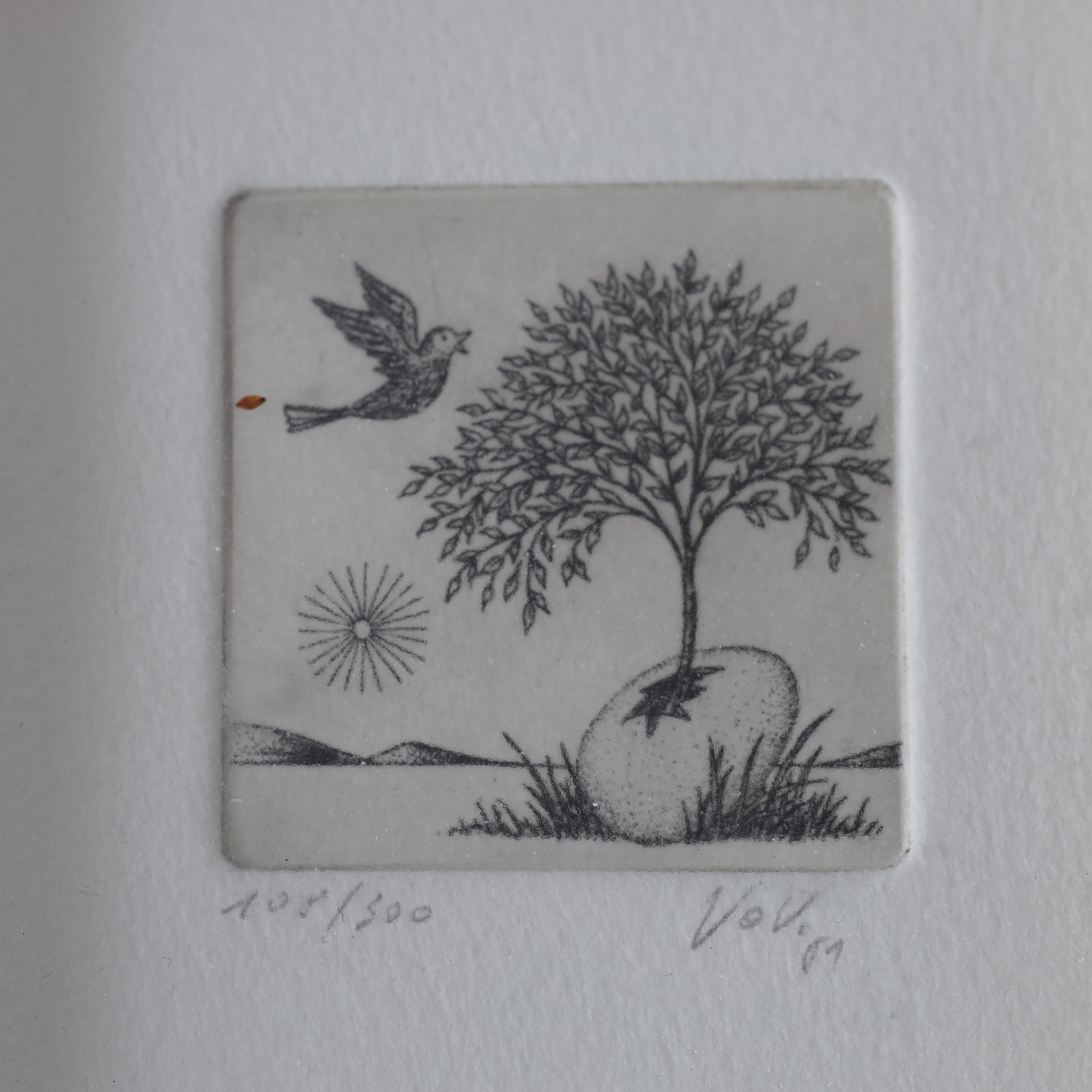 VOLKER KÜHN. Miniatyretsning, signerad, daterad samt numrerad 108/300.