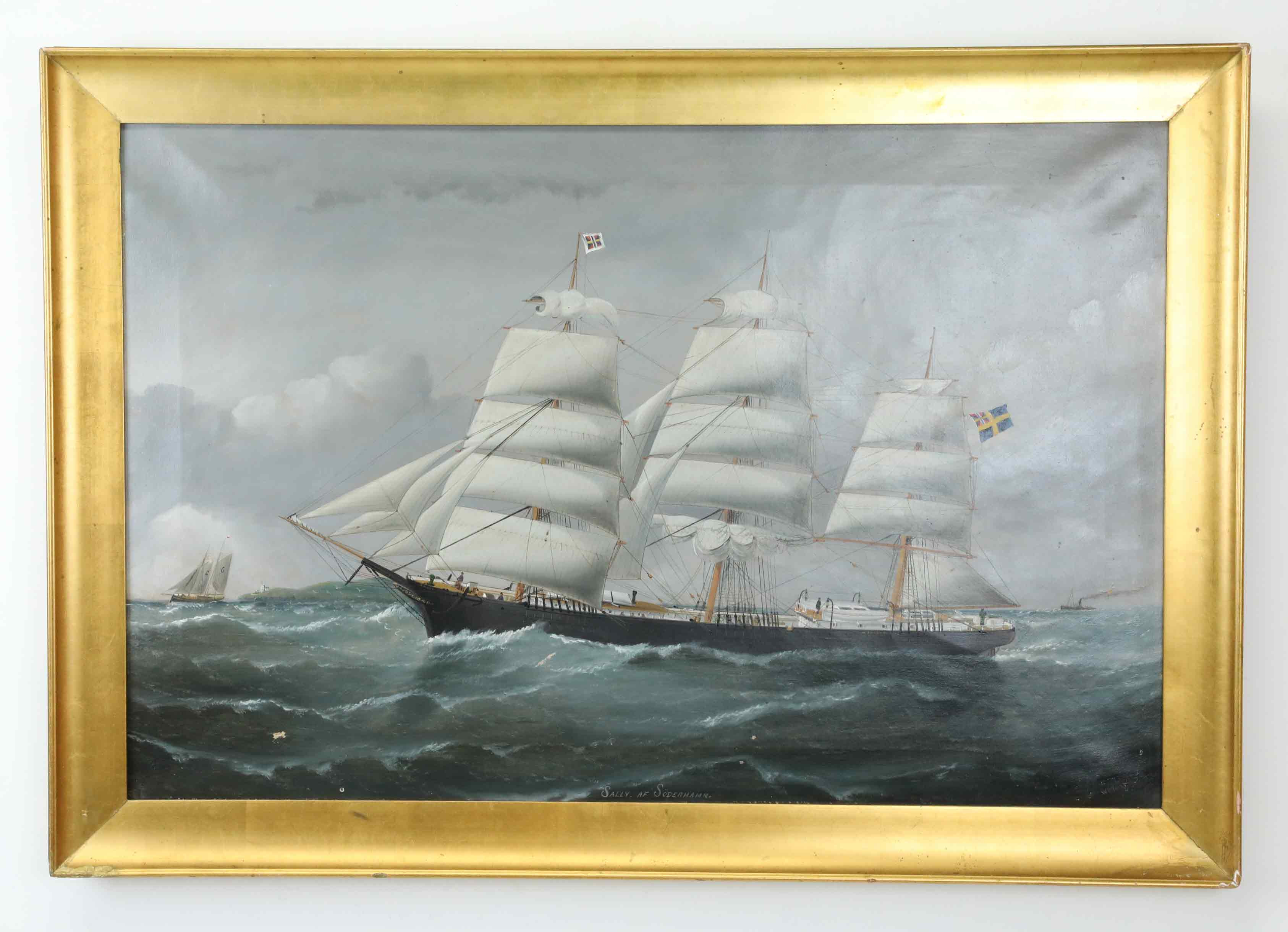 WILLIAM HOWARD YORKE (AMERICAN, 1847-1921). Olja på duk, "Sally Af Söderhamn", signerad.
