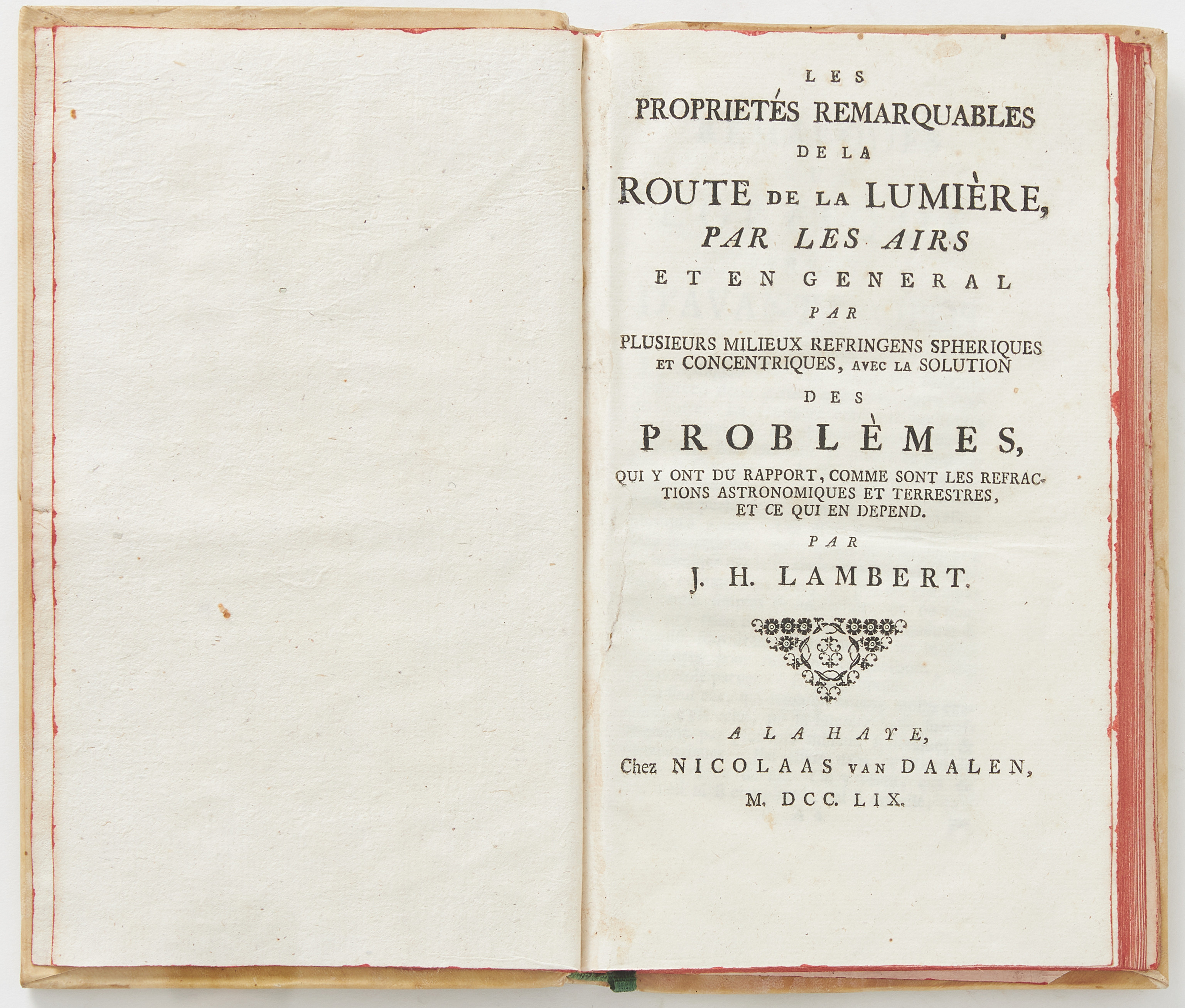 IMPORTANT WORK ON OPTICS BY LAMBERT, 1759.