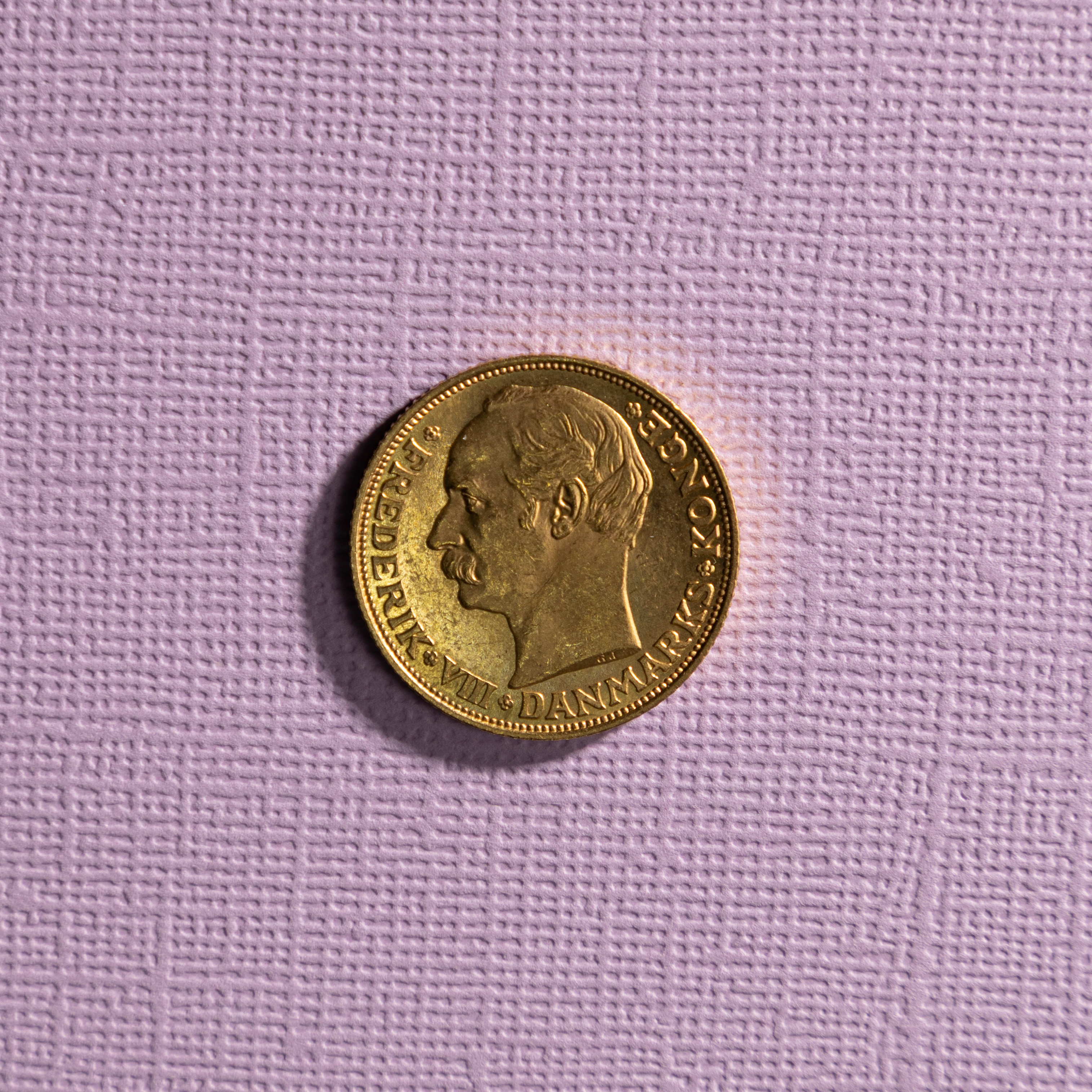 GULDMYNT. Danmark, 20 kronor, 1908.