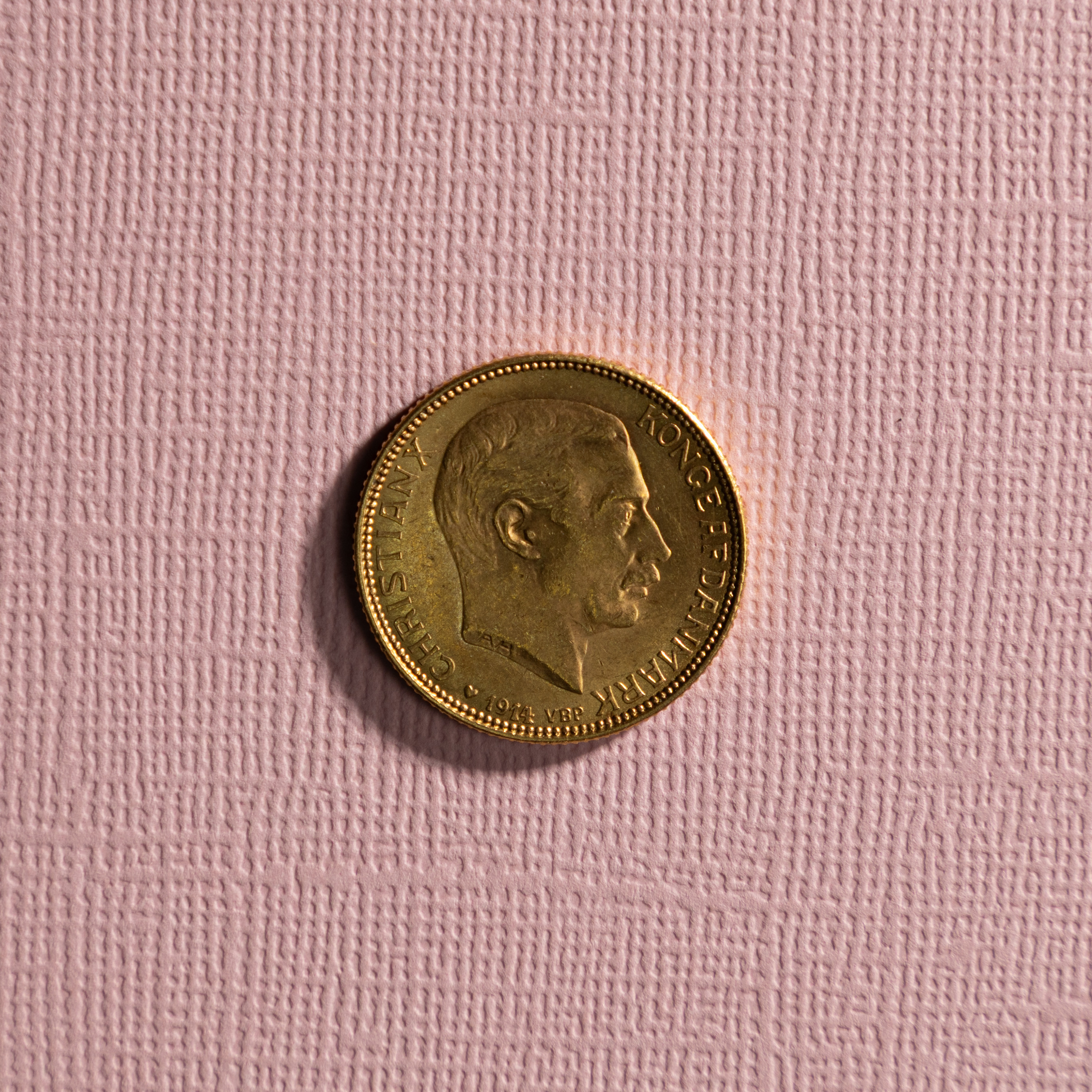 GULDMYNT. Danmark, 20 kronor, 1914.