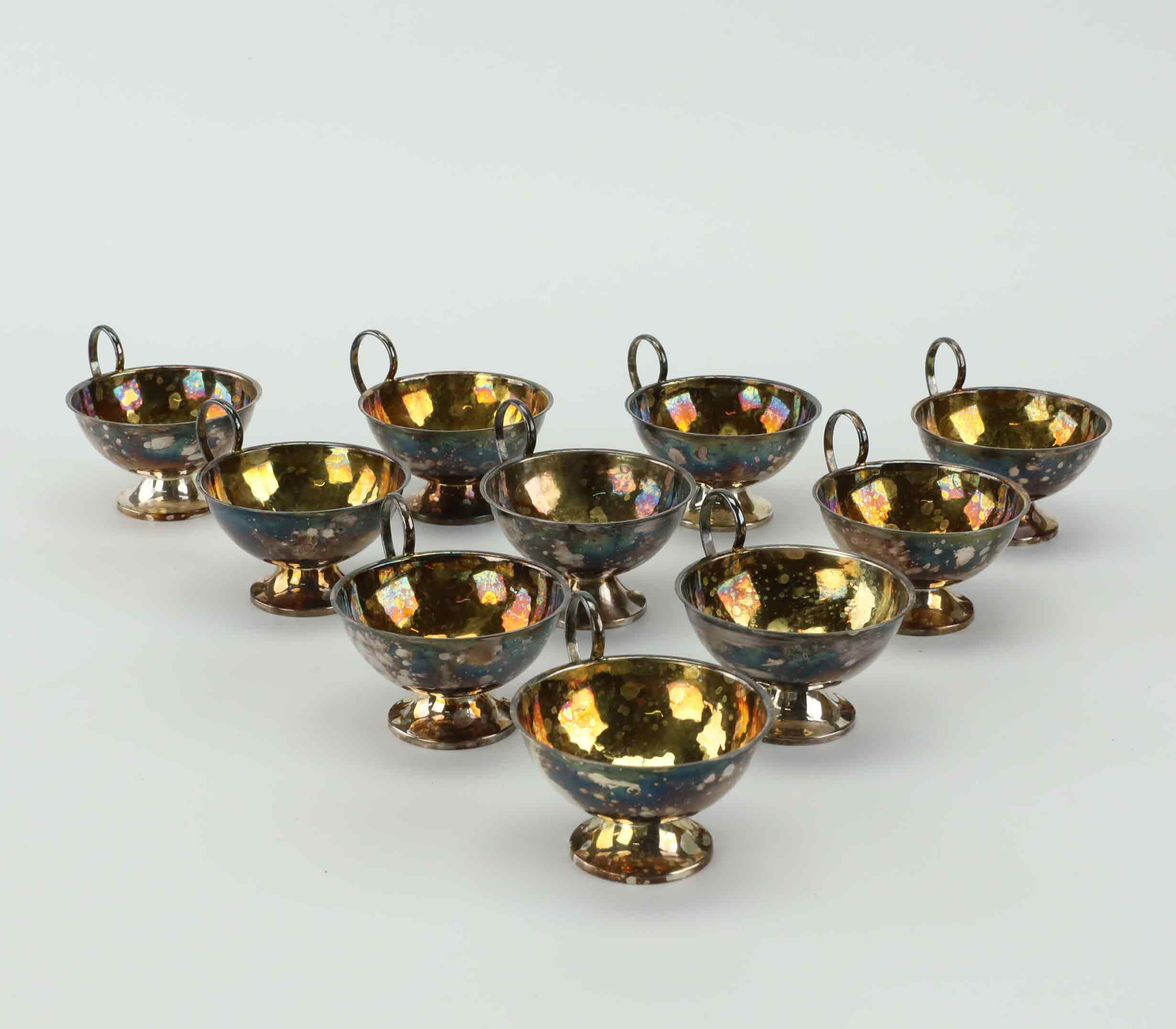 PUNSCHBÄGARE, 10 st, silver, Ceson, 1900-talets andra hälft.