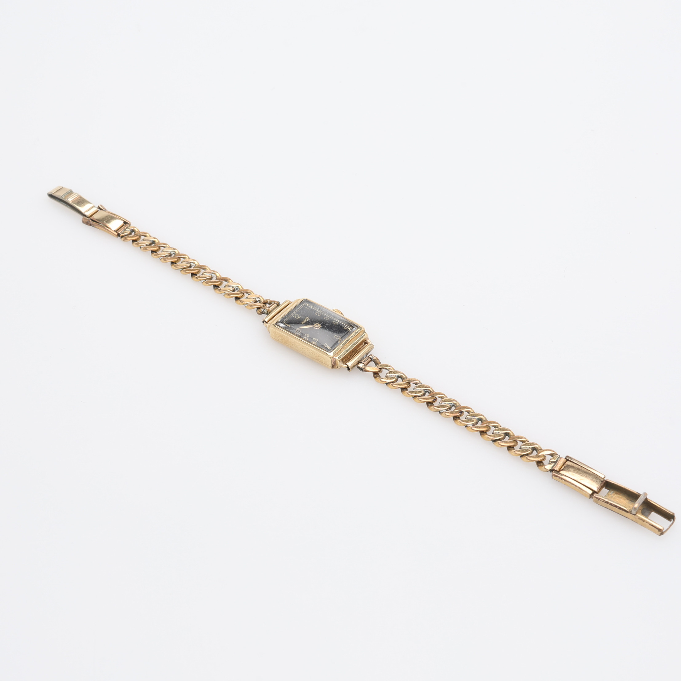 DAMARMBANDSUR, BOETT AV 14K GULD, TISSOT, MANUELLT UPPDRAG.