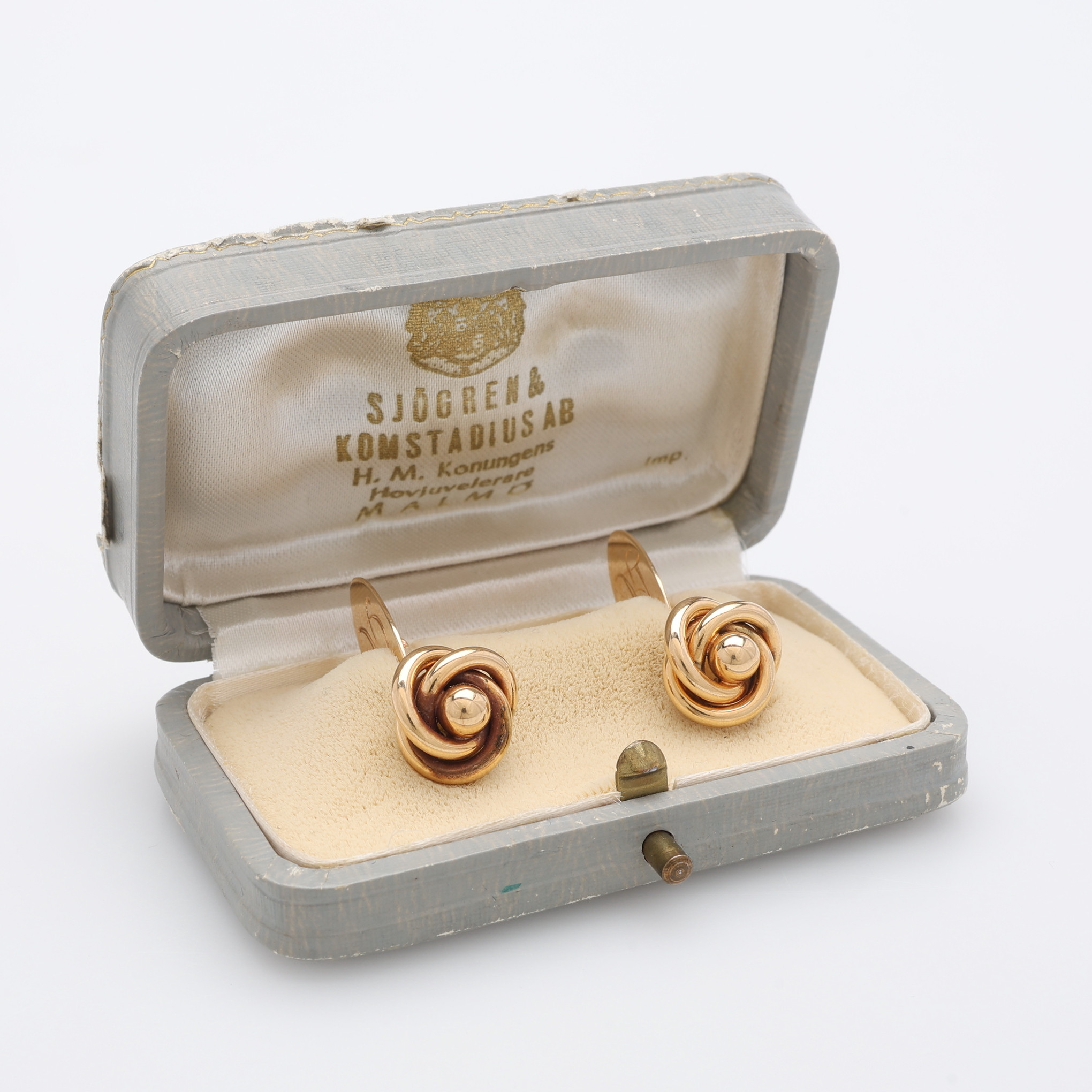MANSCHETTKNAPPAR, ETT PAR, 18K GULD, GUSTAV DAHLGREN & CO, MALMÖ, 1953, 7,7 GRAM.