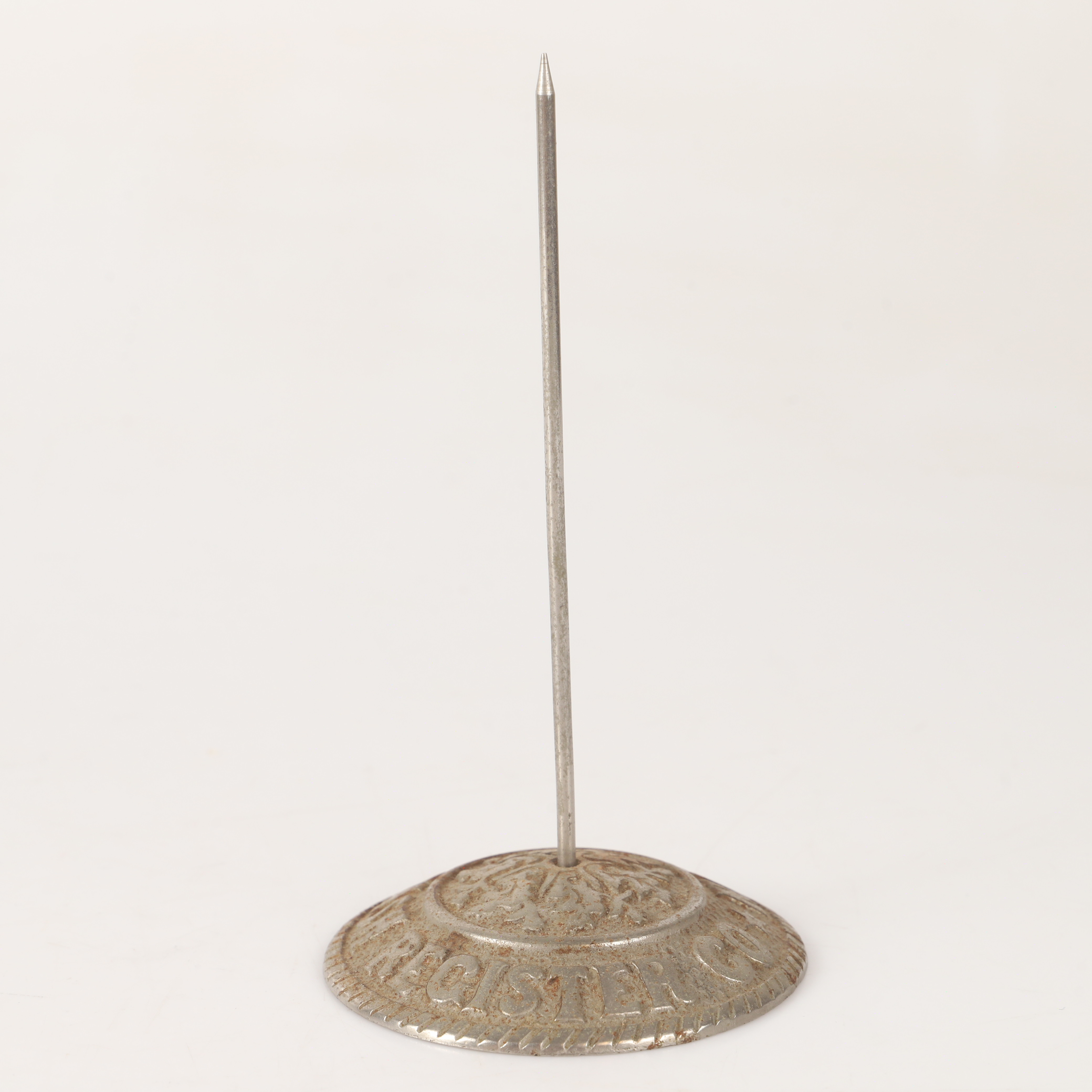 KVITTOHÅLLARE/-SPJUT, "National Cash Register Co", metall 1900-tal.