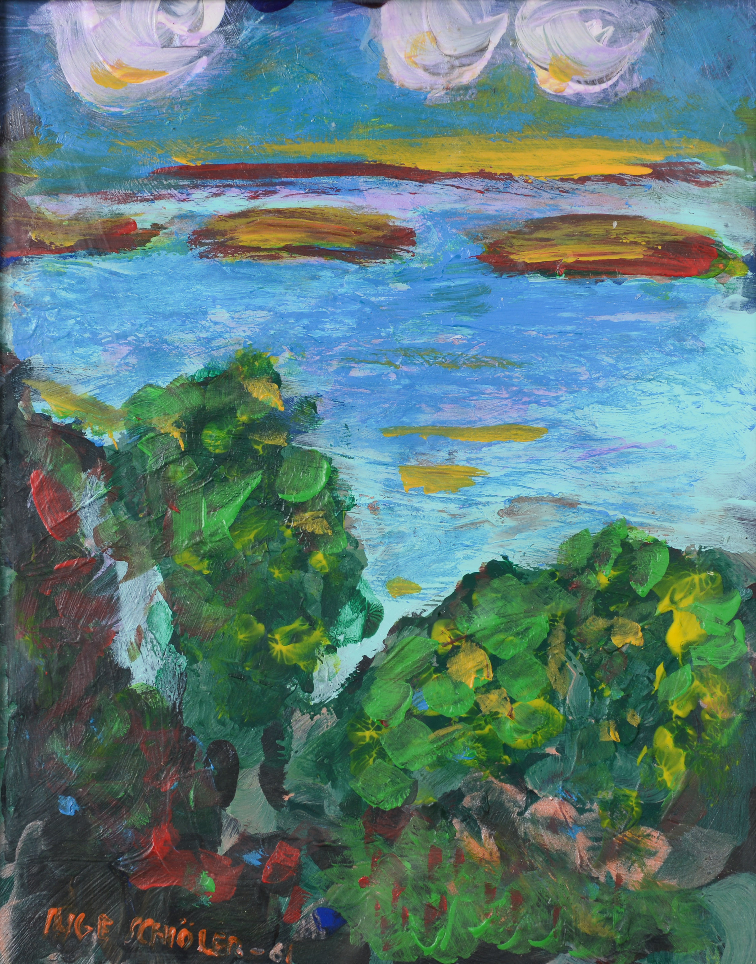 INGE SCHIÖLER. "Skärgården", olja, signerad samt daterad -61.