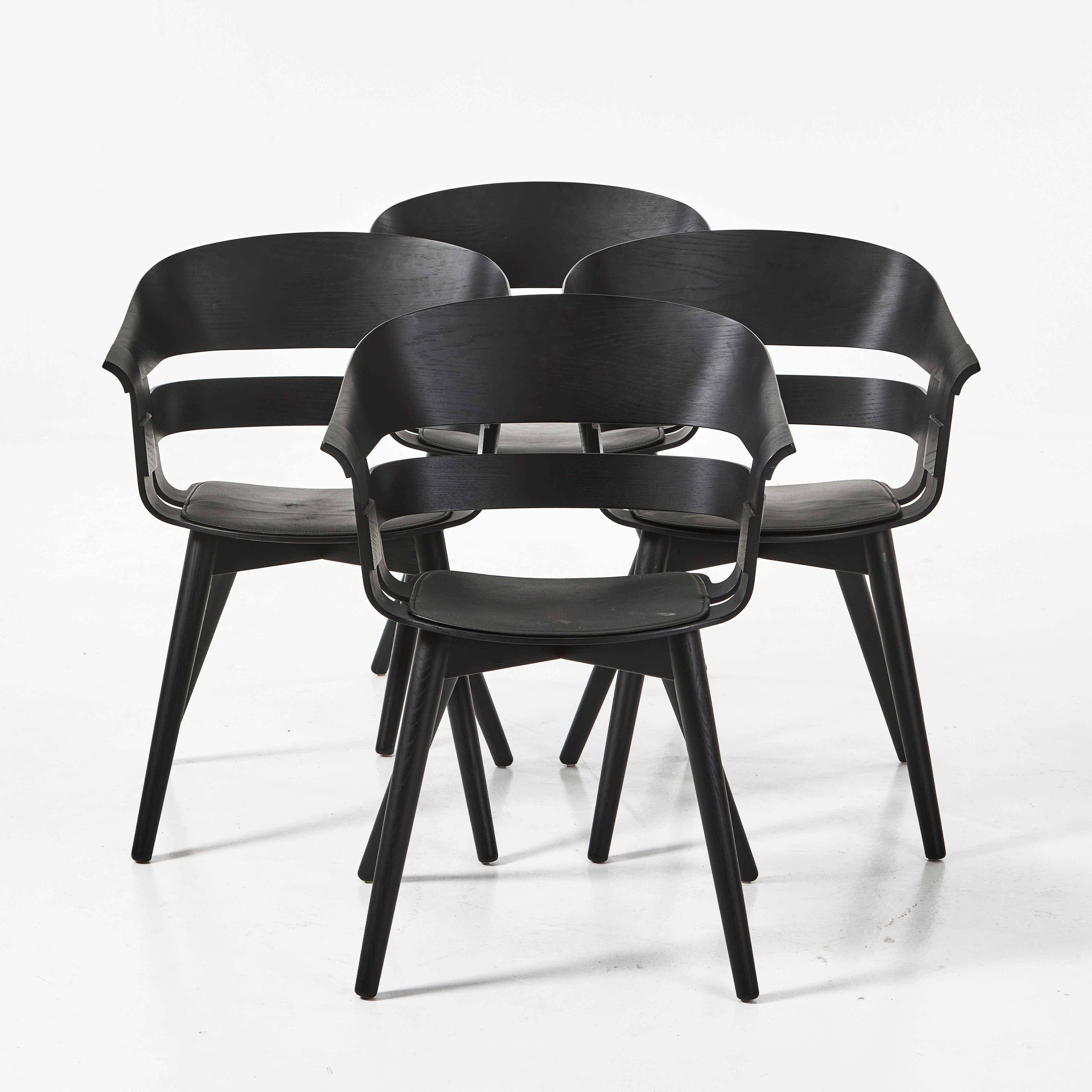 KARL MALMVALL OCH JESPER STÅHL. "Wick chair" 4 st för Design House Stockholm, med sittdynor, ek.