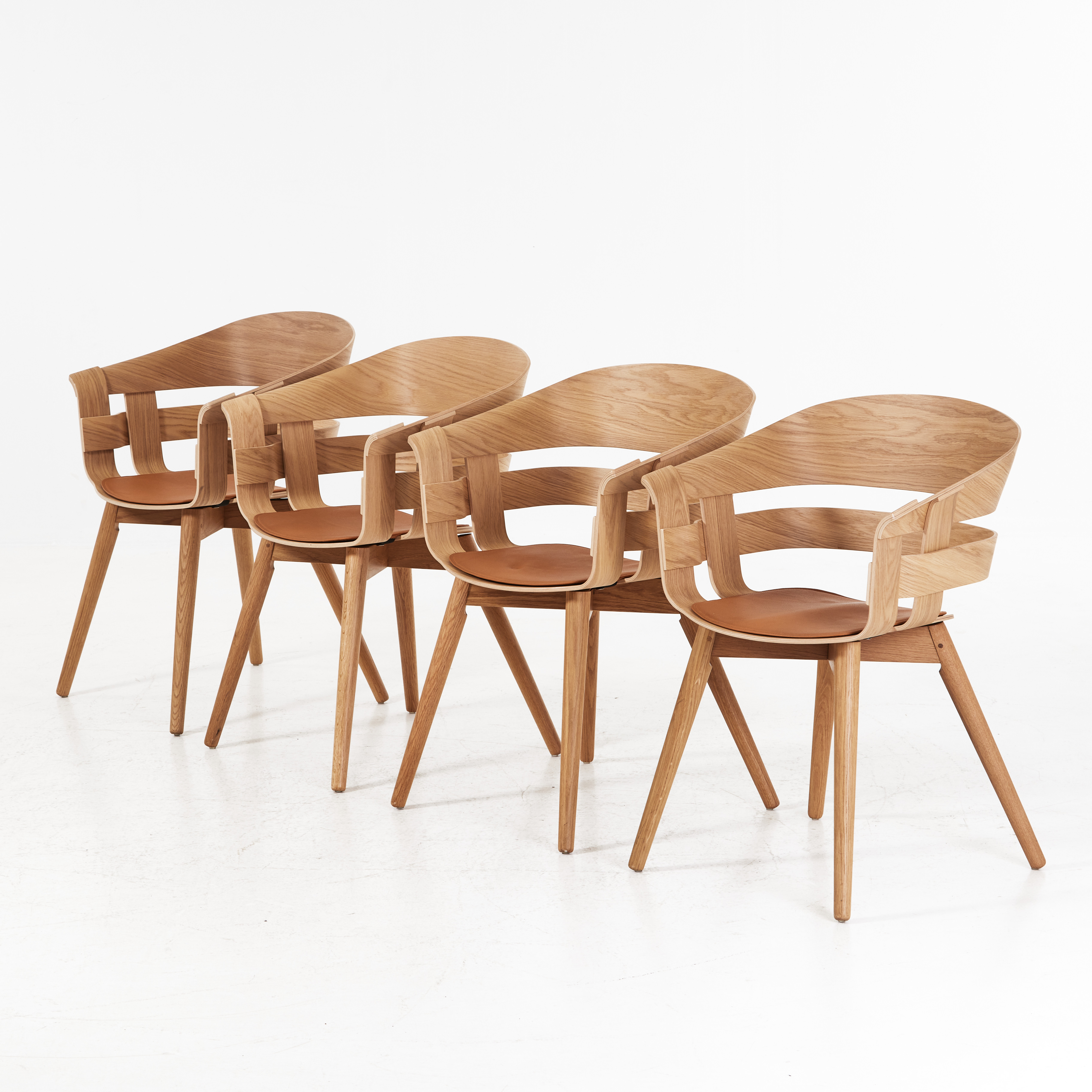 KARL MALMVALL & JESPER STÅHL. "Wick chair" 4 st för Design House Stockholm, med sittdynor.