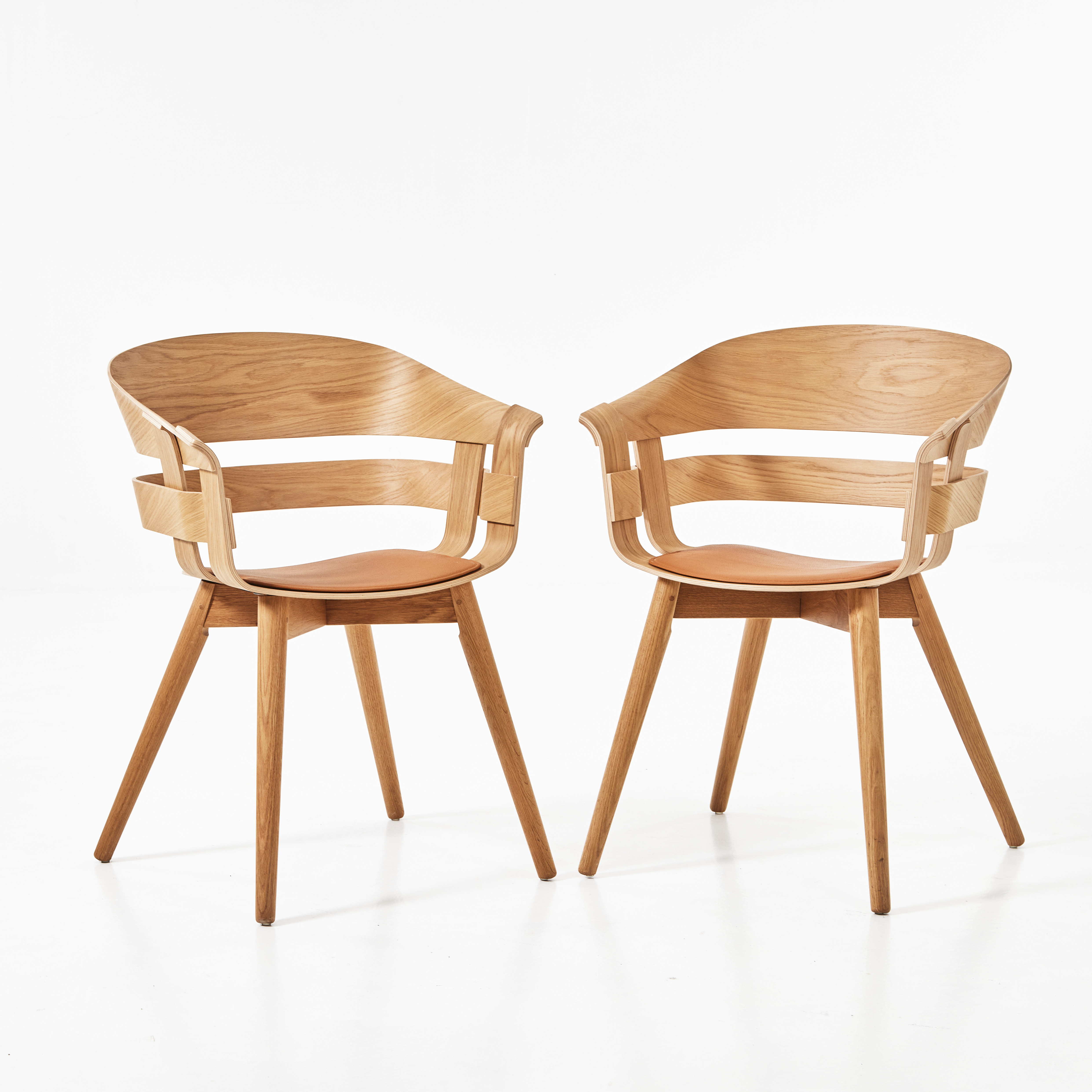 KARL MALMVALL & JESPER STÅHL. "Wick chair" 2 st för Design House Stockholm, med sittdynor.