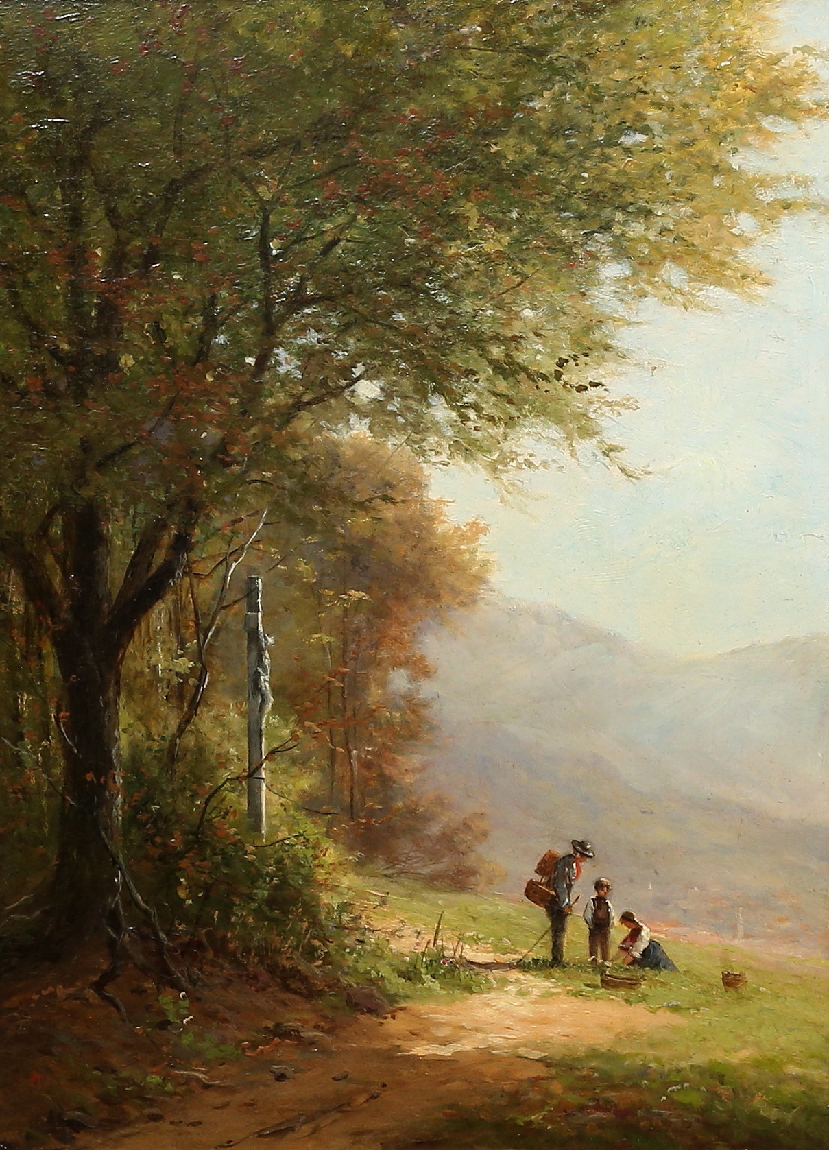 OKÄND KONSTNÄR. olja på pannå. osignerad, 1800-tal.