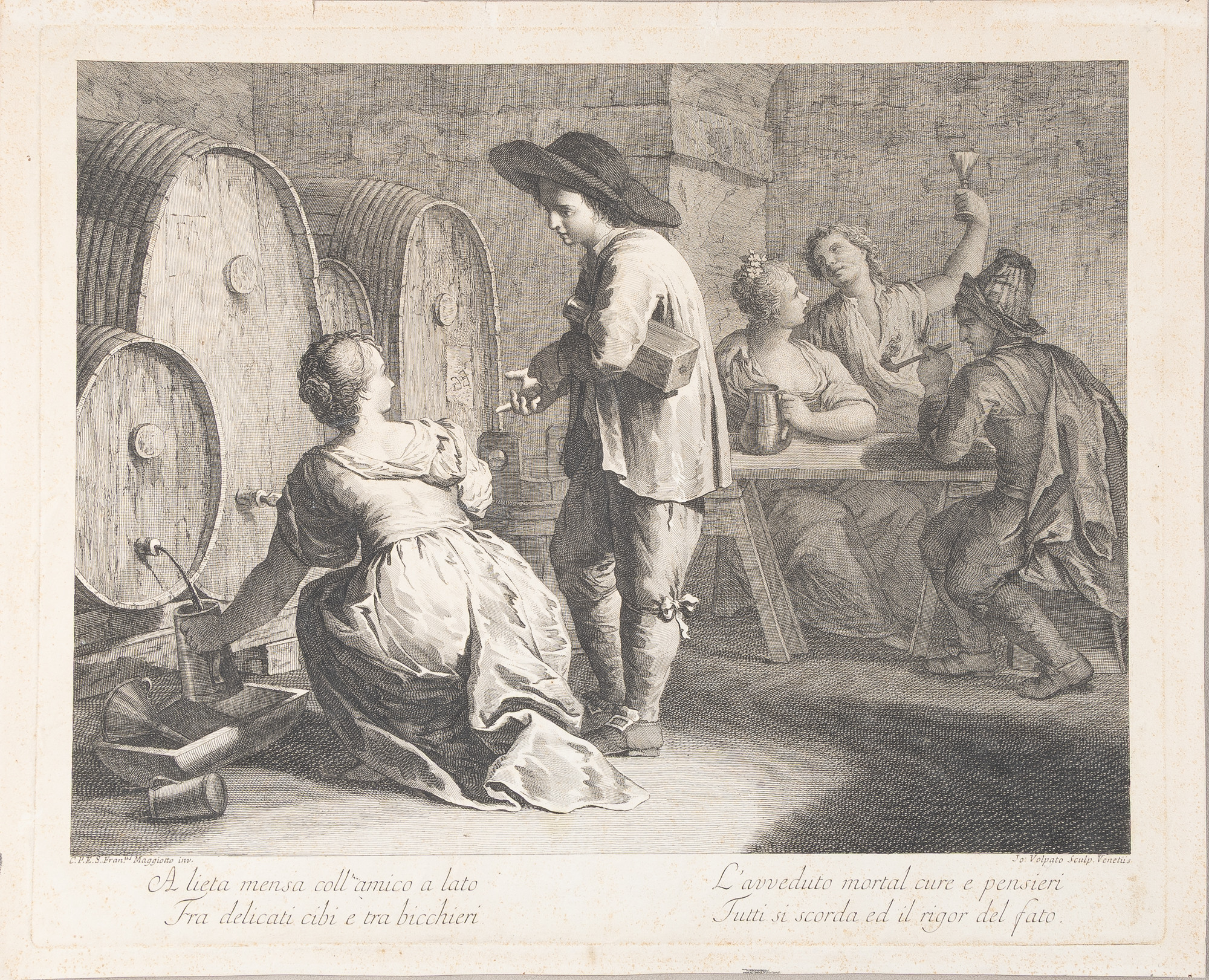 GIOVANNI VOLPATO. Gravyr, efter Francesco Maggiotto, 1766.