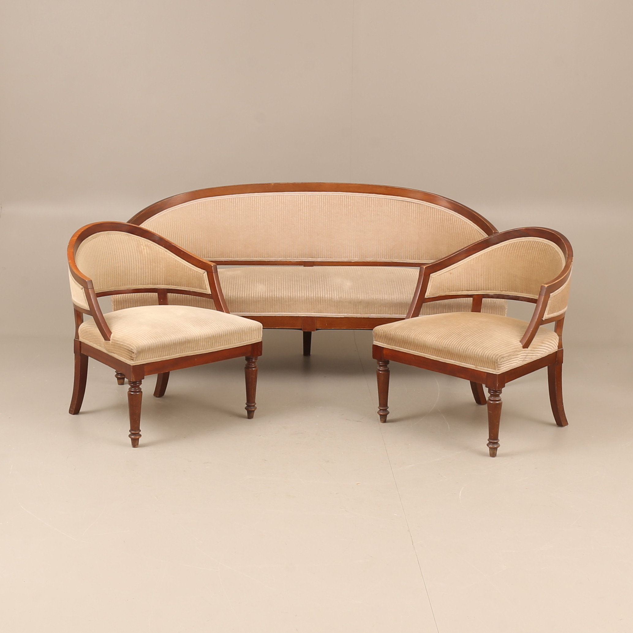 SOFFGRUPP, 3 delar, mahogny, 1920-tal.