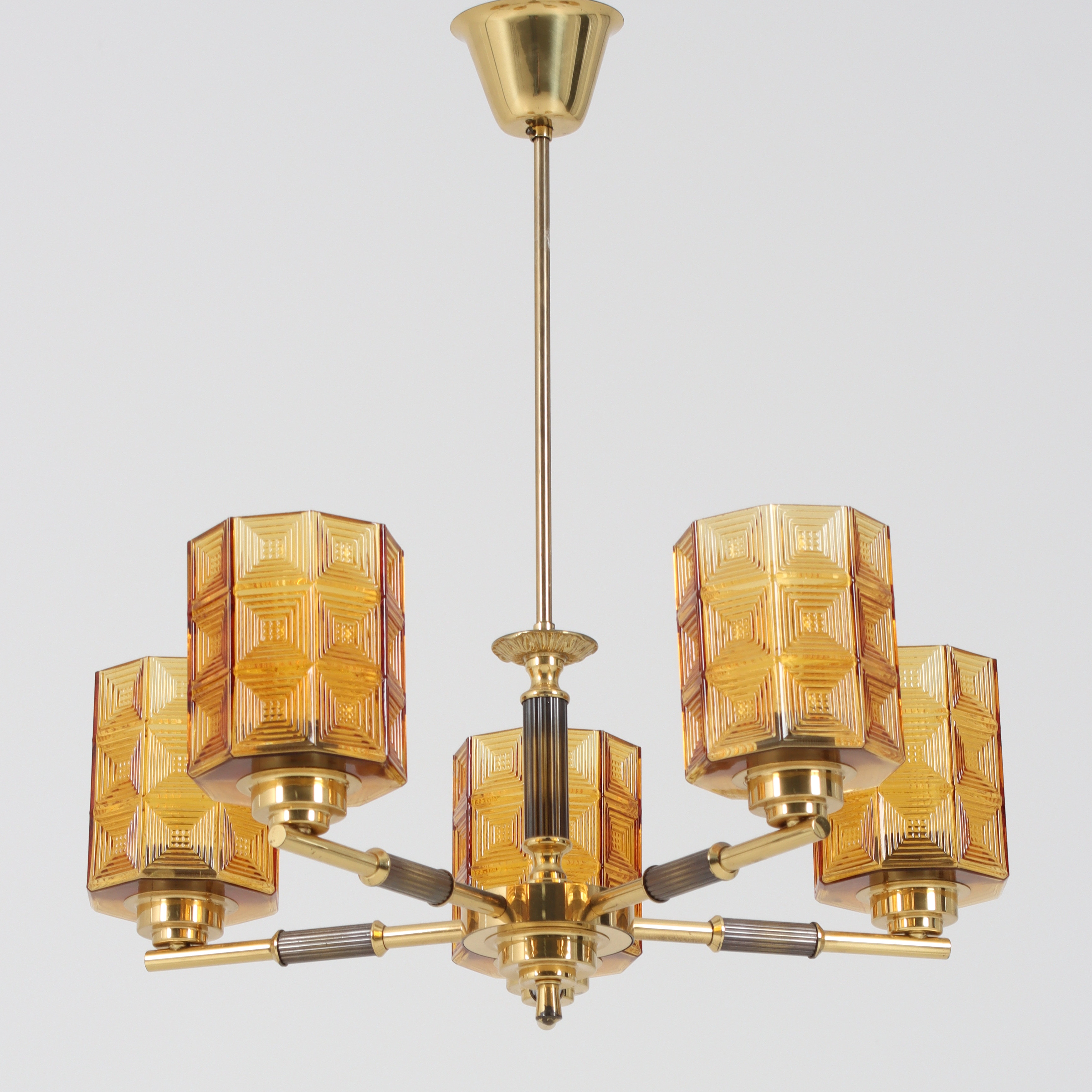 TAKLAMPA, metall, glas, 1970-tal.
