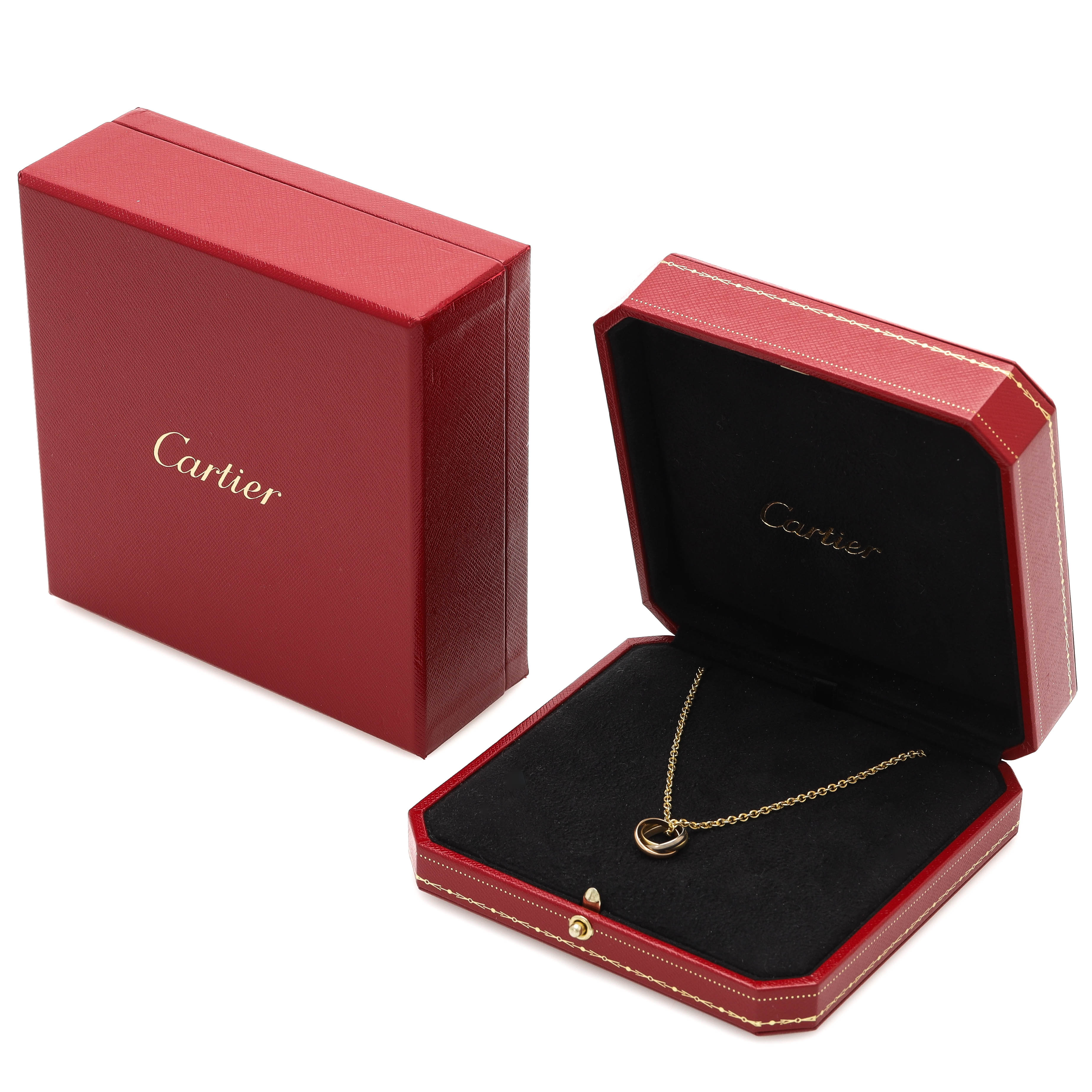 CARTIER TRINITY, collier, 18 k trefärgat guld, etui samt box.