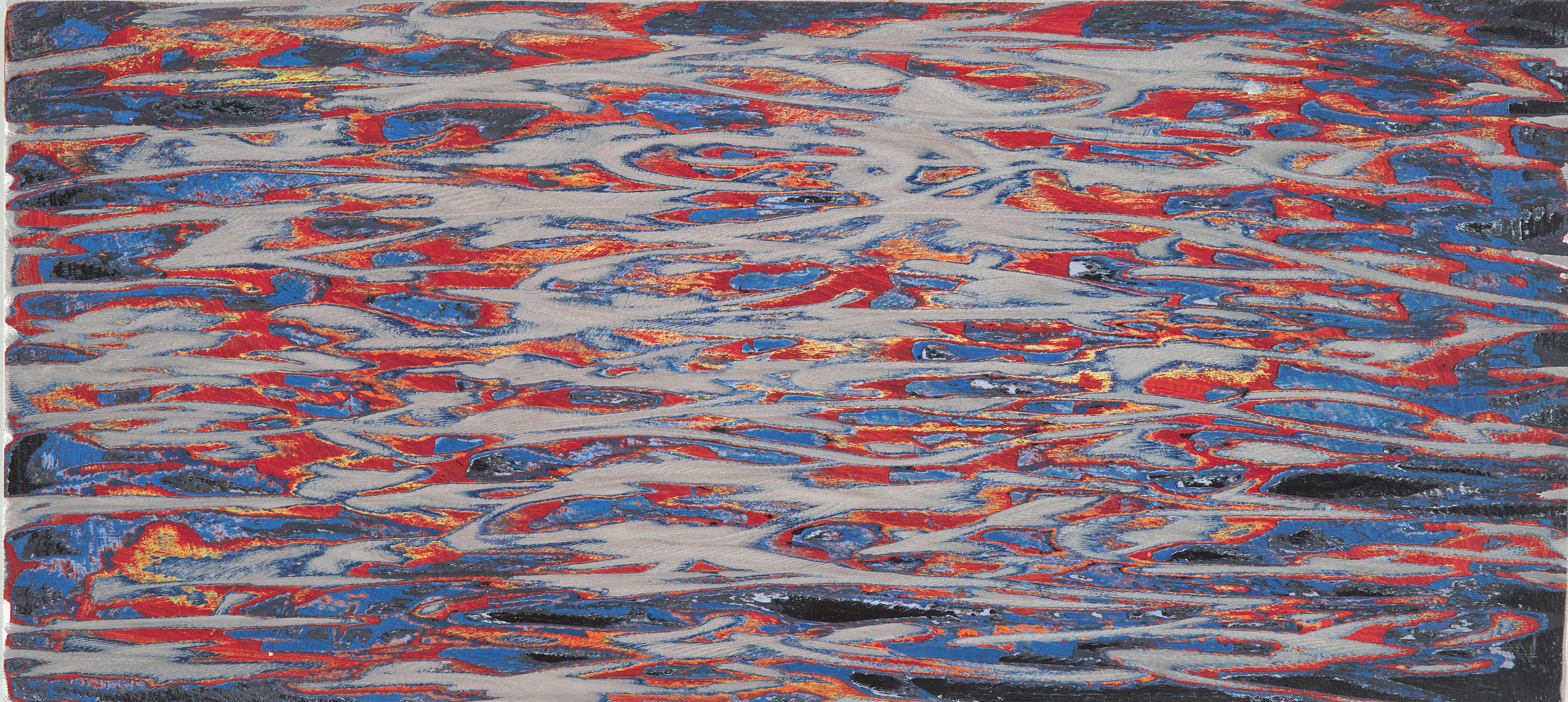 LEIF JACOBSSON. "The River", blandteknik på glas, signerad och daterad 2011 a tergo.