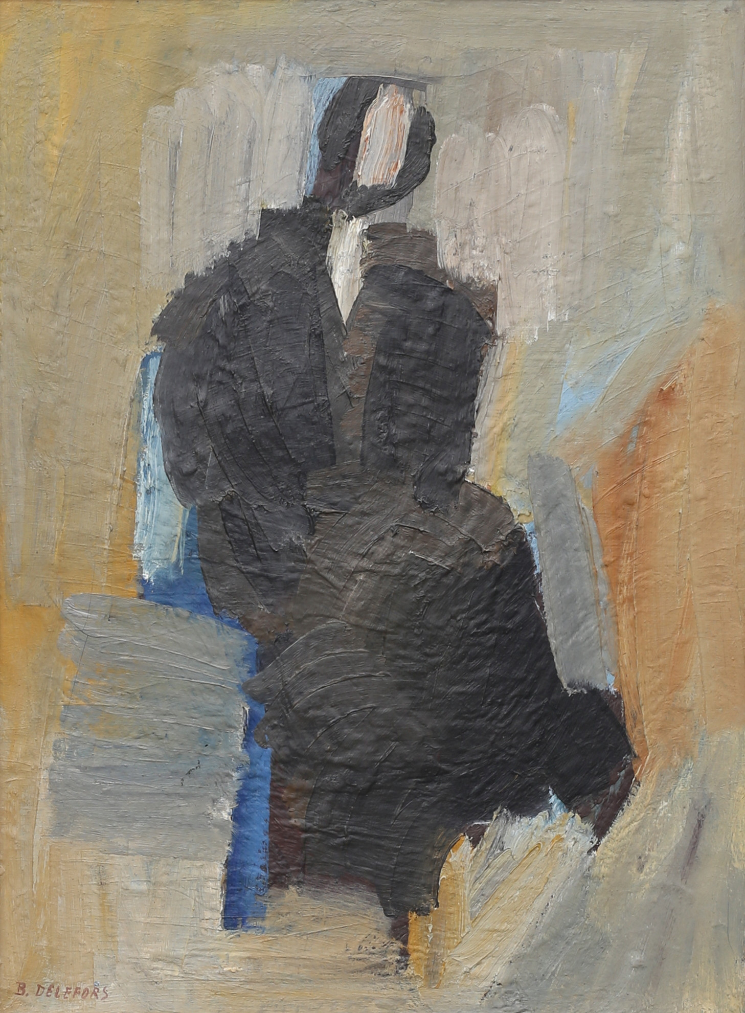 BENGT DELEFORS (1917-1996). Figurkomposition, olja på duk, signerad.