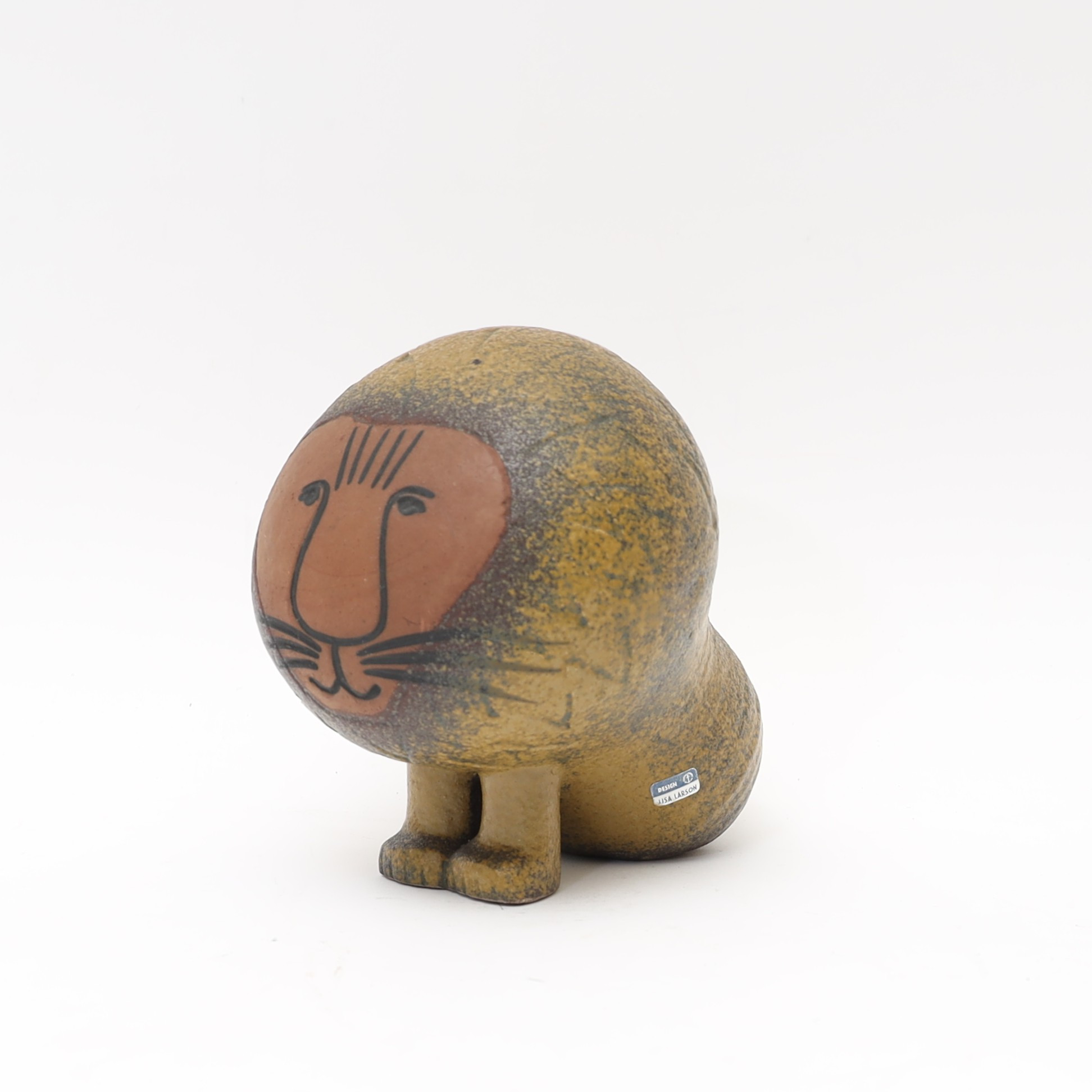 LISA LARSSON. Figurin, Lejon, Gustavsberg, etikettmärkt.