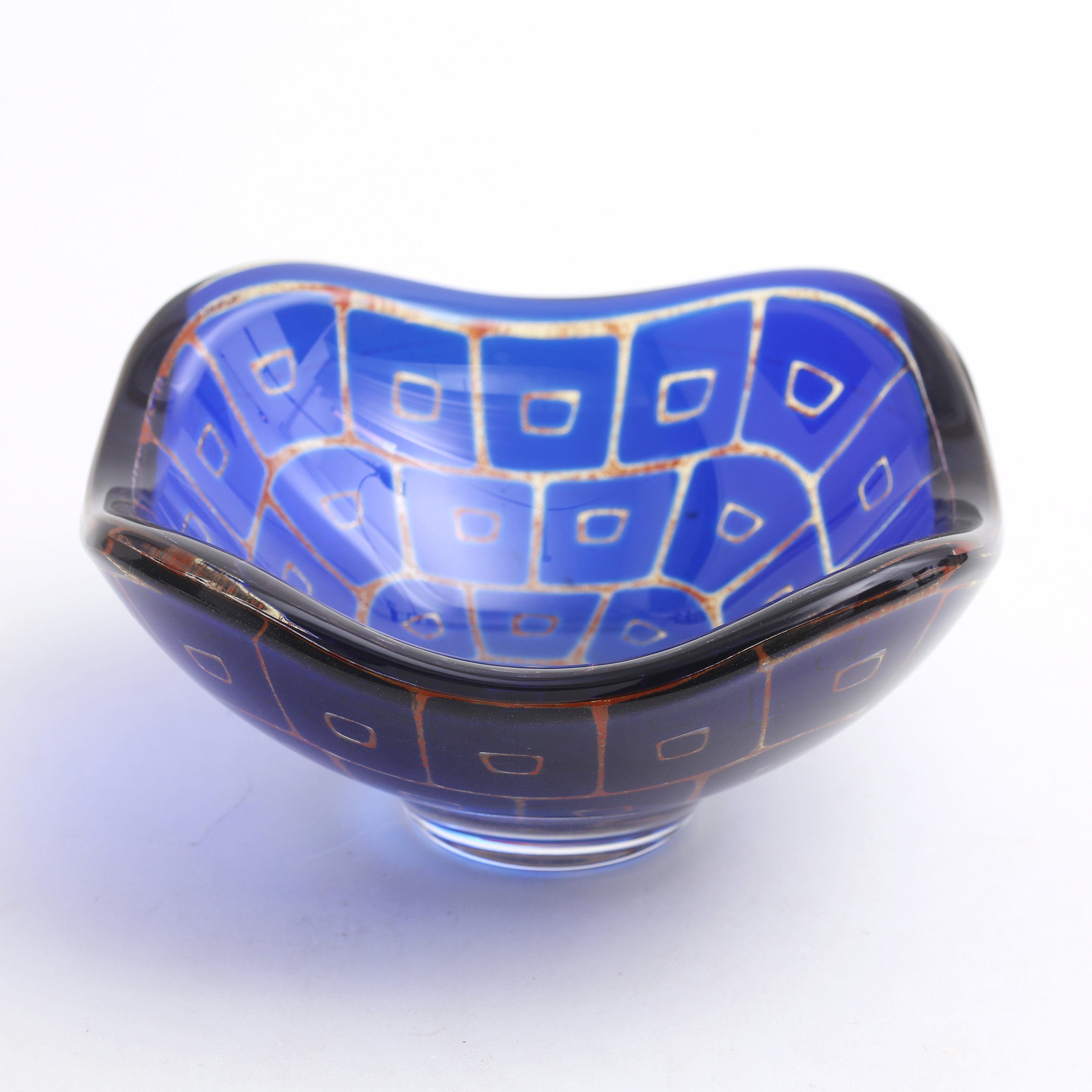 SVEN PALMQVIST. Skål, glas, "Ravenna", Orrefors, 1962.