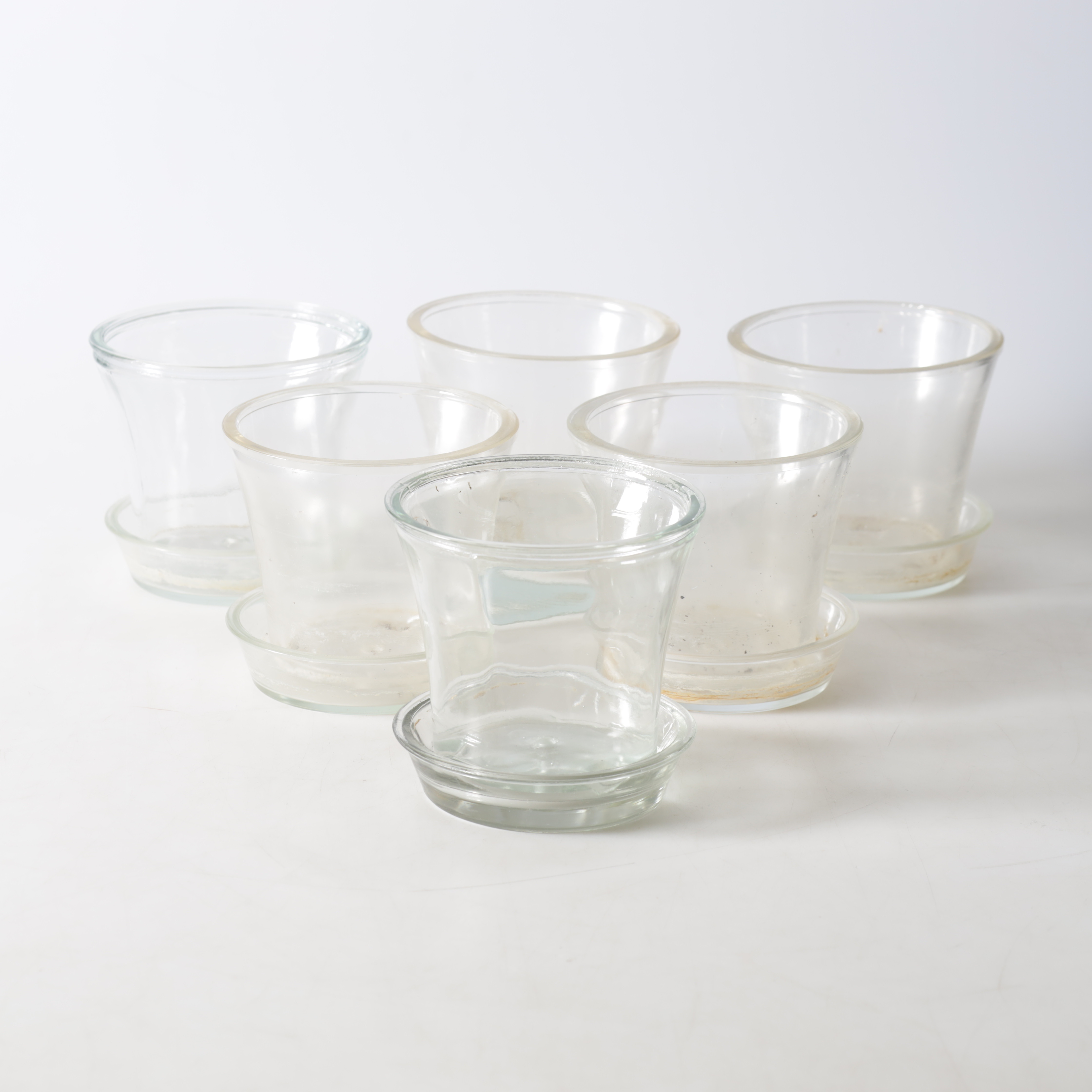YTTERFODER, 6 st, med underlägg, glas, 1900-tal.