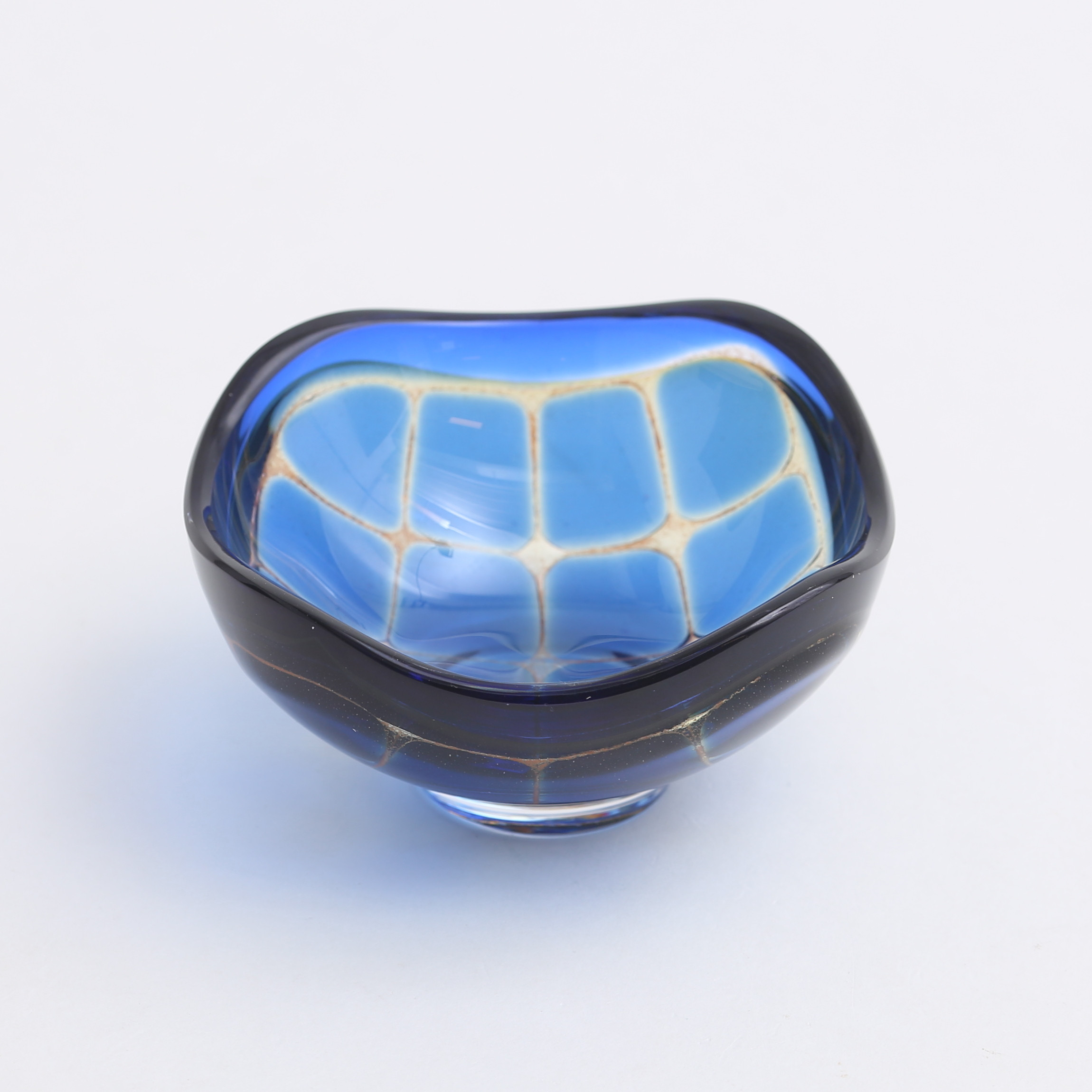 SVEN PALMQVIST. Skål, glas, "Ravenna", Orrefors, 1964.