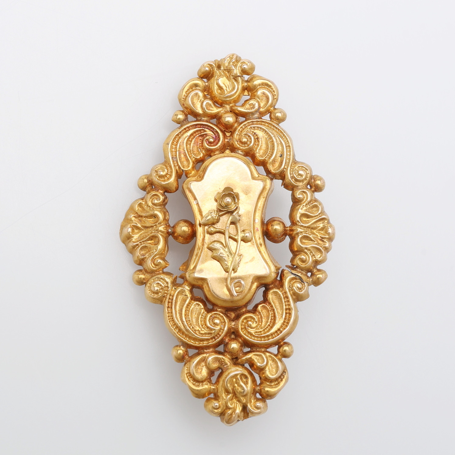 BROSCH, 18K GULD, 1800-TAL, CIRKA 4 GRAM.