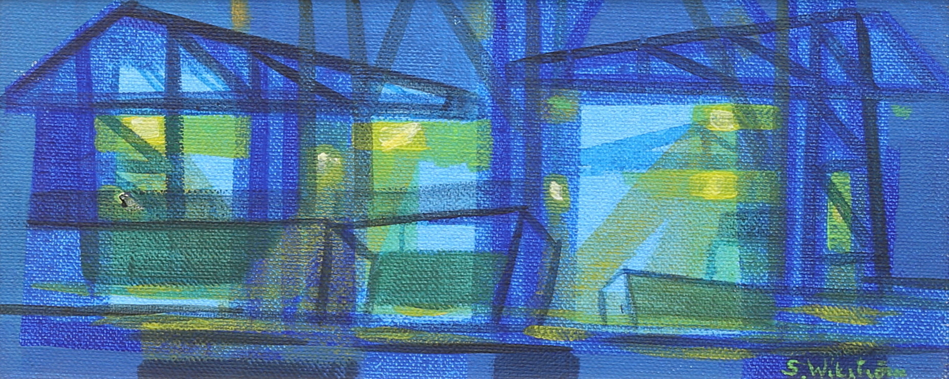 STURE WIKSTRÖM. (1921-1993) Stockholm/Gamleby. "Göteborgs hamn", olja på pannå, signerad.