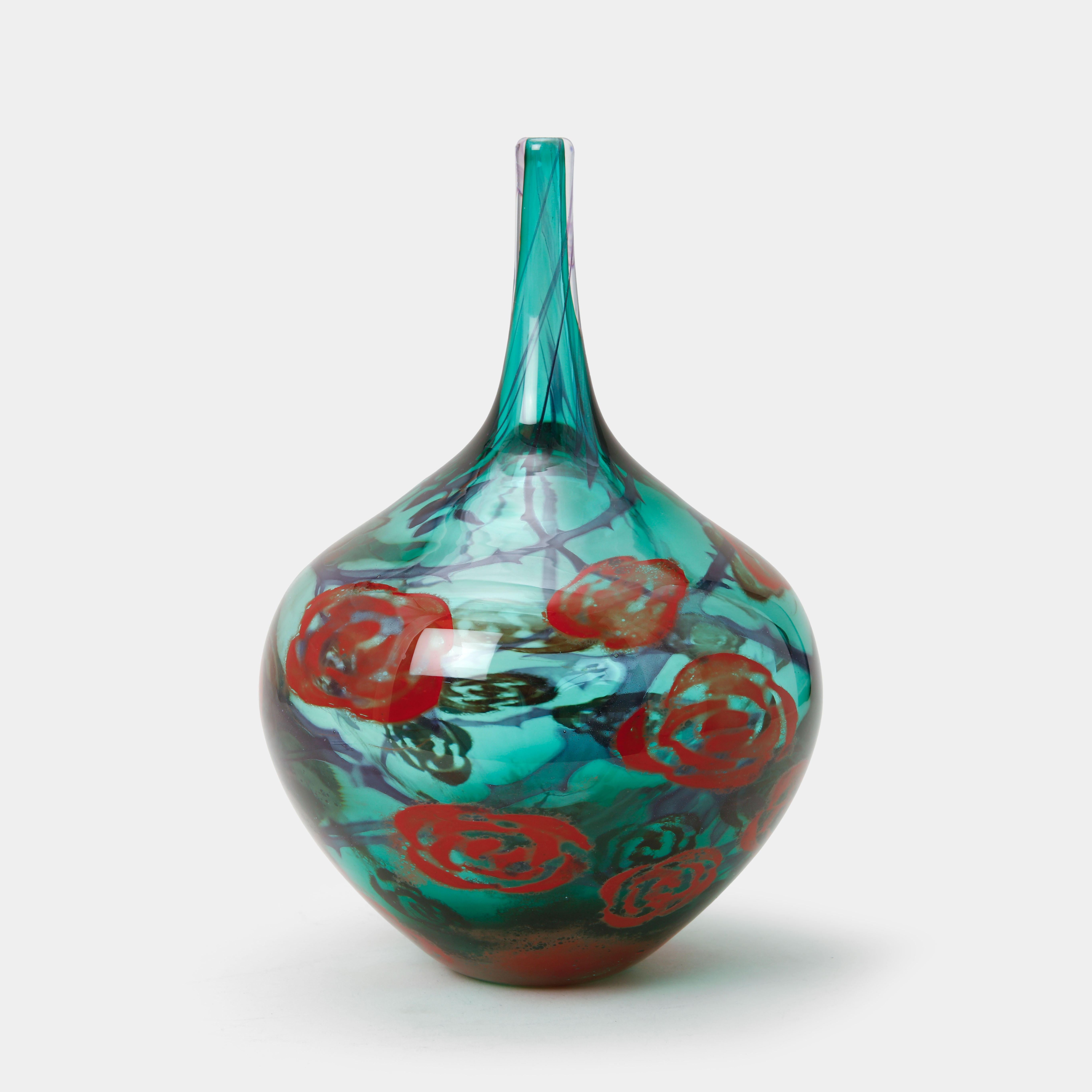 OLLE BROZÉN. Vas "Rosevase", glas, Kosta Boda, lim.ed 50 EdA III, signerad.