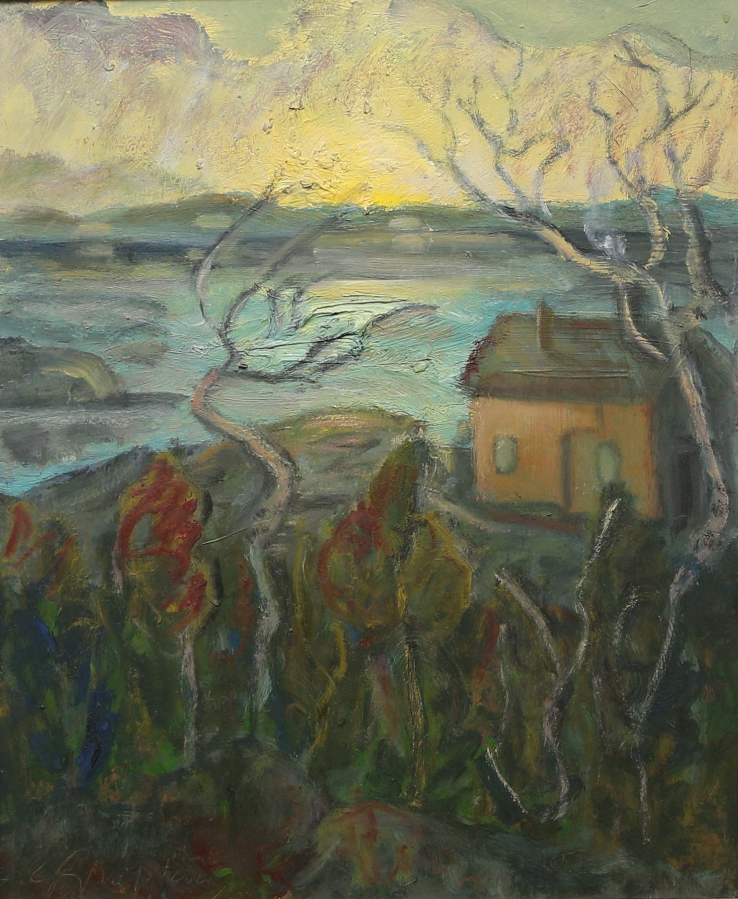 GUSTAV GRANSTRÖM. olja på pannå, signerad.