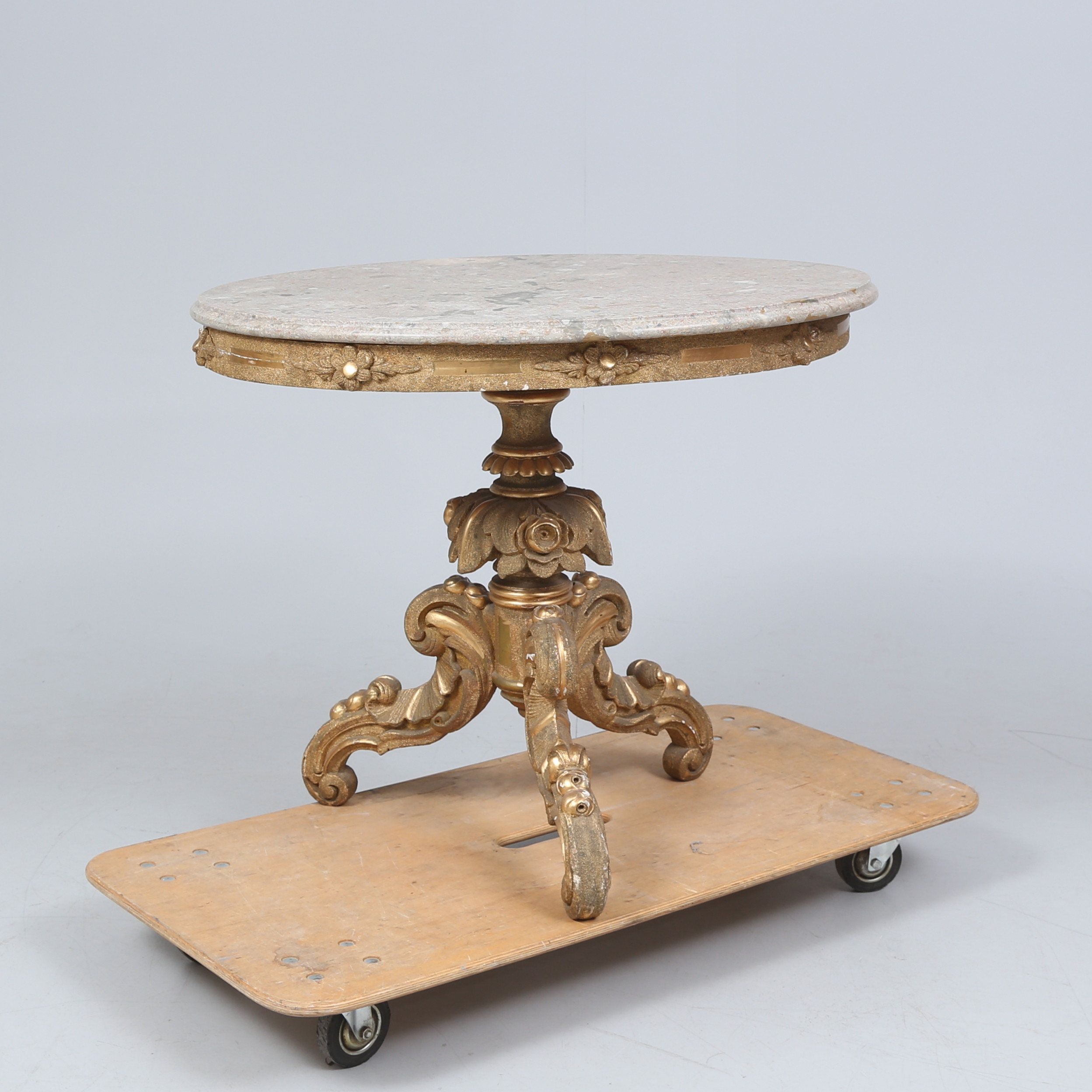 SALONGSBORD med stenskiva, Nyrokoko, 1800/1900-tal.
