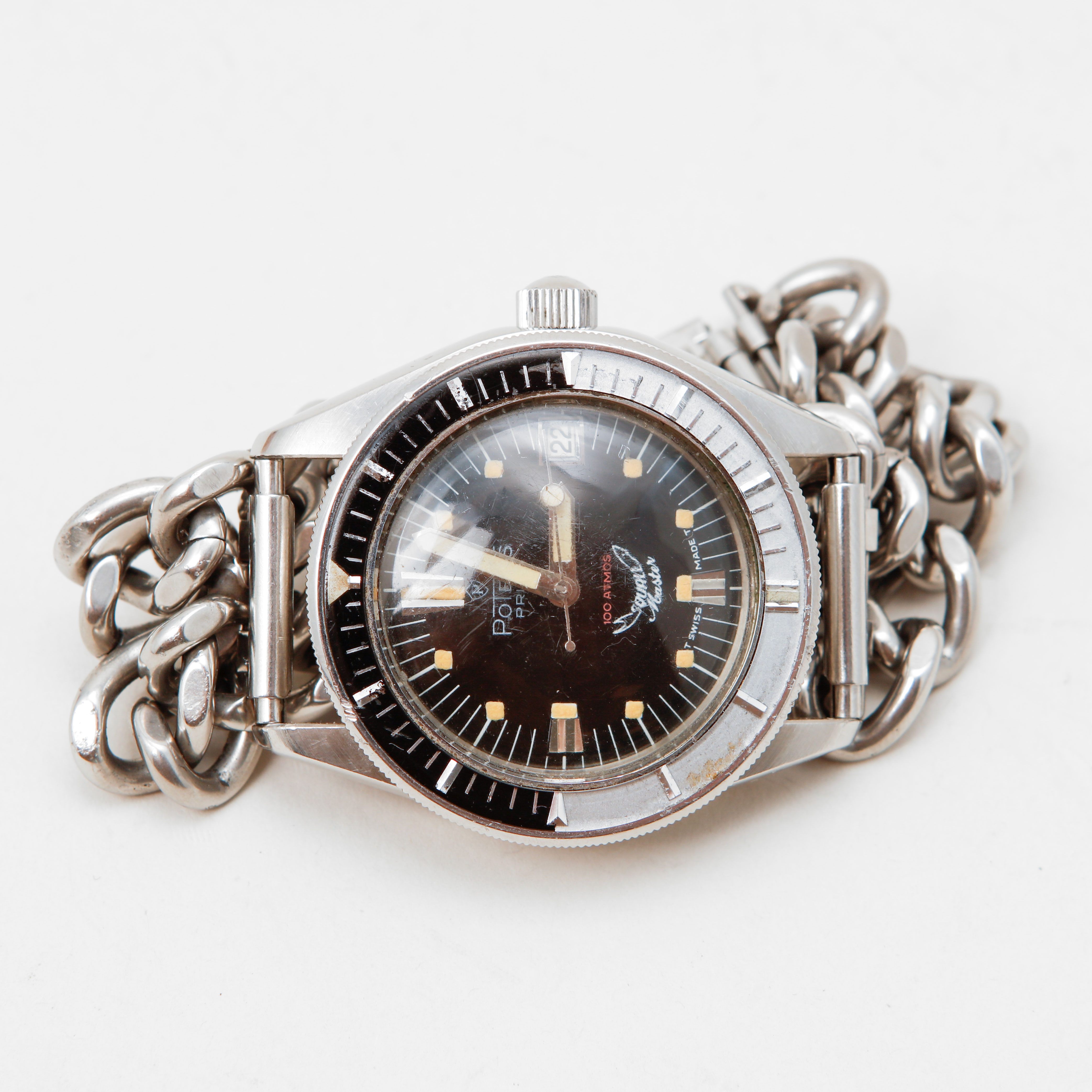 ARMBANDSUR, Squale, Master, 1000M, Potens, Prima, stål, automatisk, 1970/80-tal.