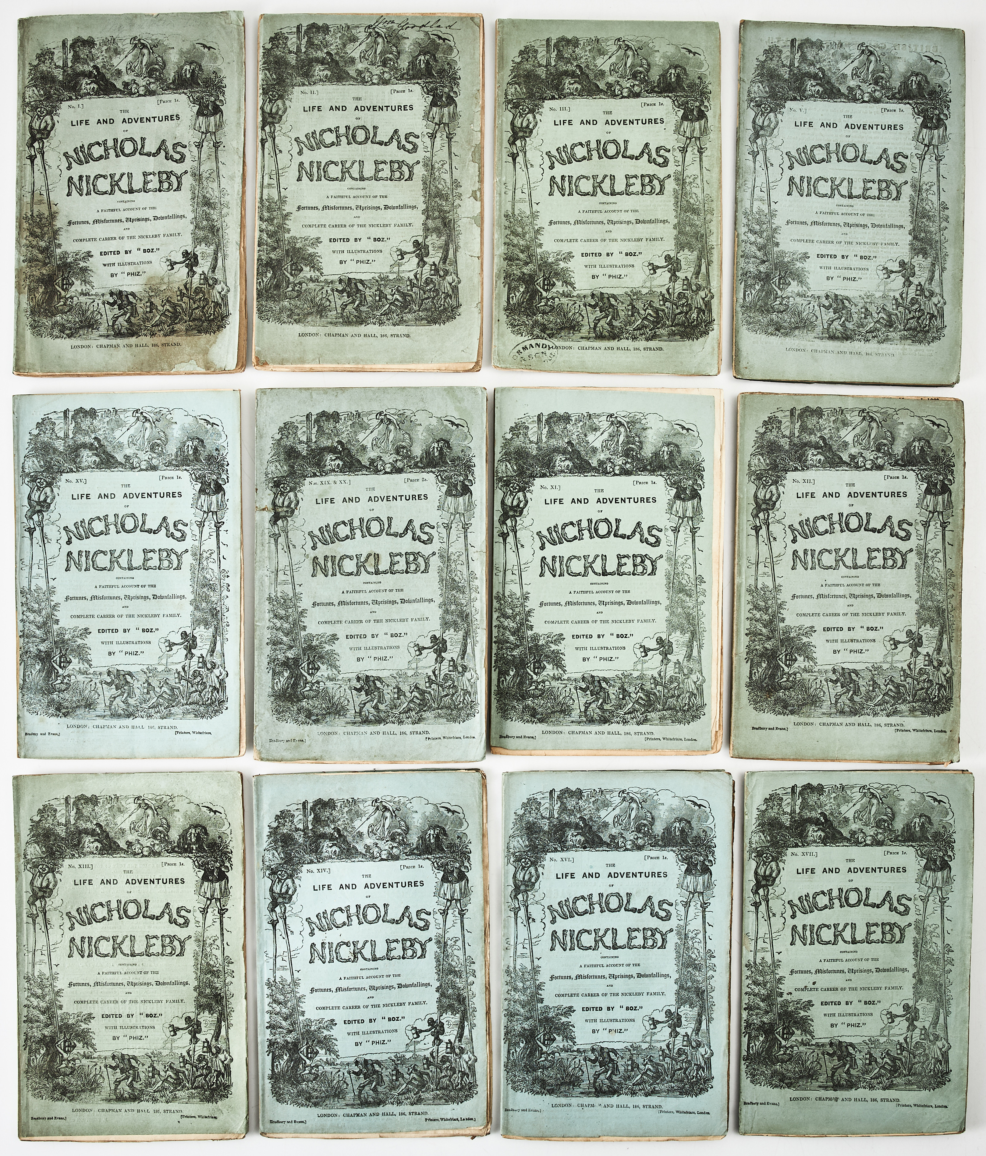 DICKENS NICHOLAS NICKLEBY, FIRST EDITION IN THE ORIGINAL PARTS, 1838-39.