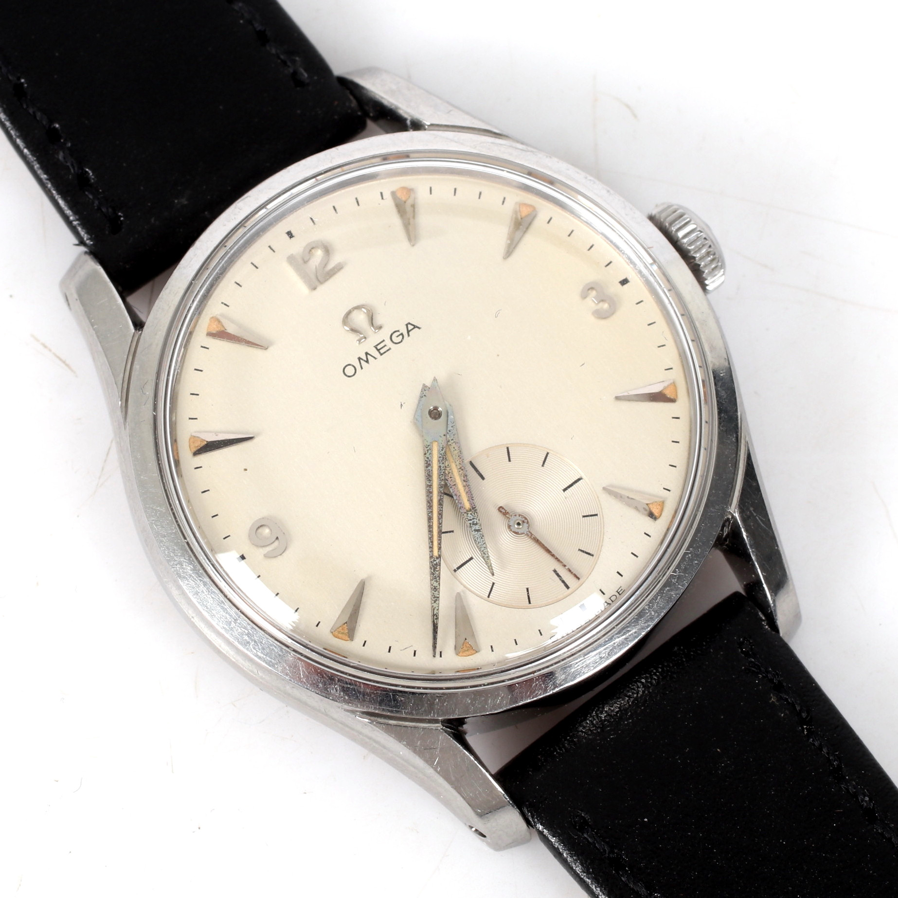 ARMBANDSUR, stål, Omega, cal. 266, Schweiz. 1953.