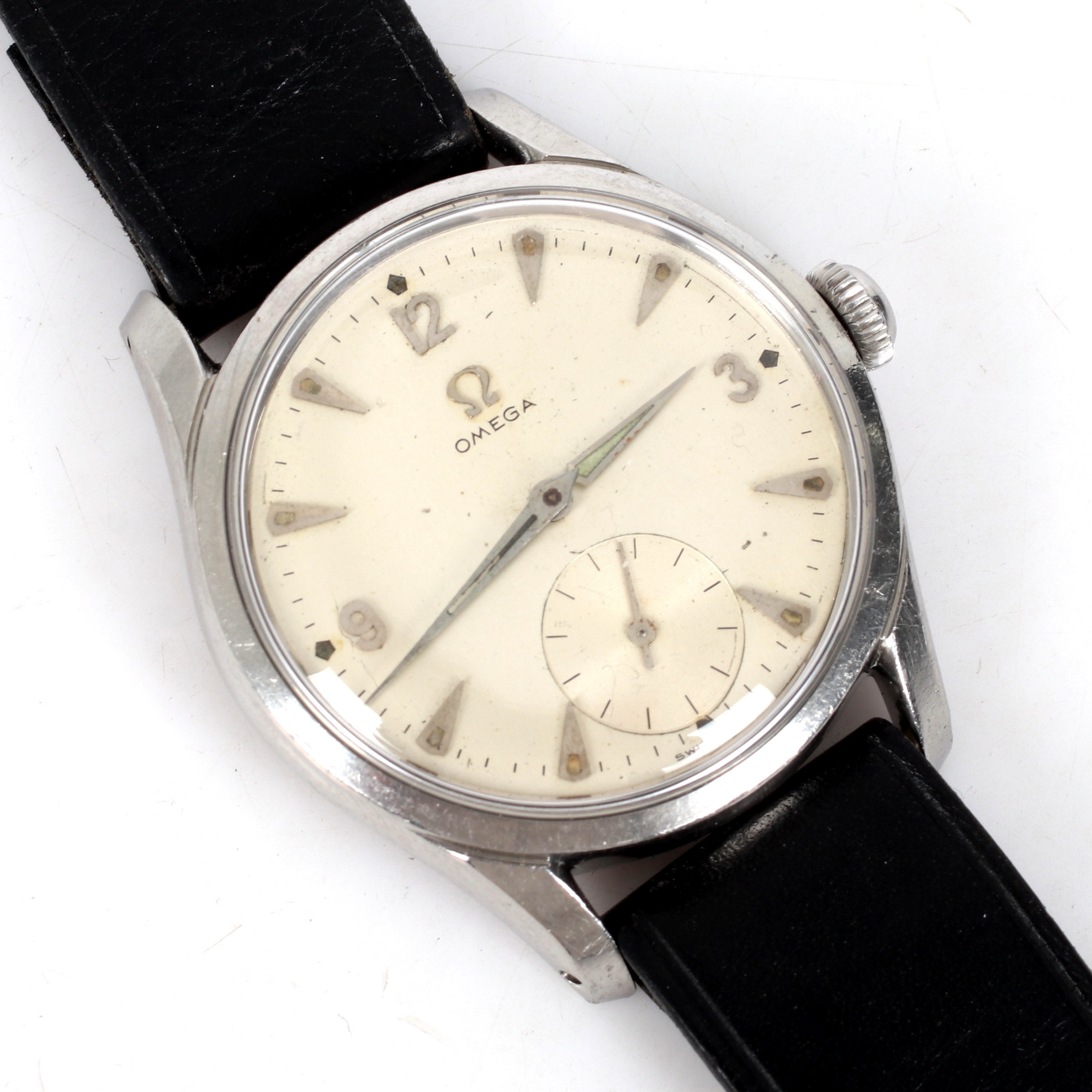 ARMBANDSUR, stål, Omega, cal. 265, Schweiz. 1950.