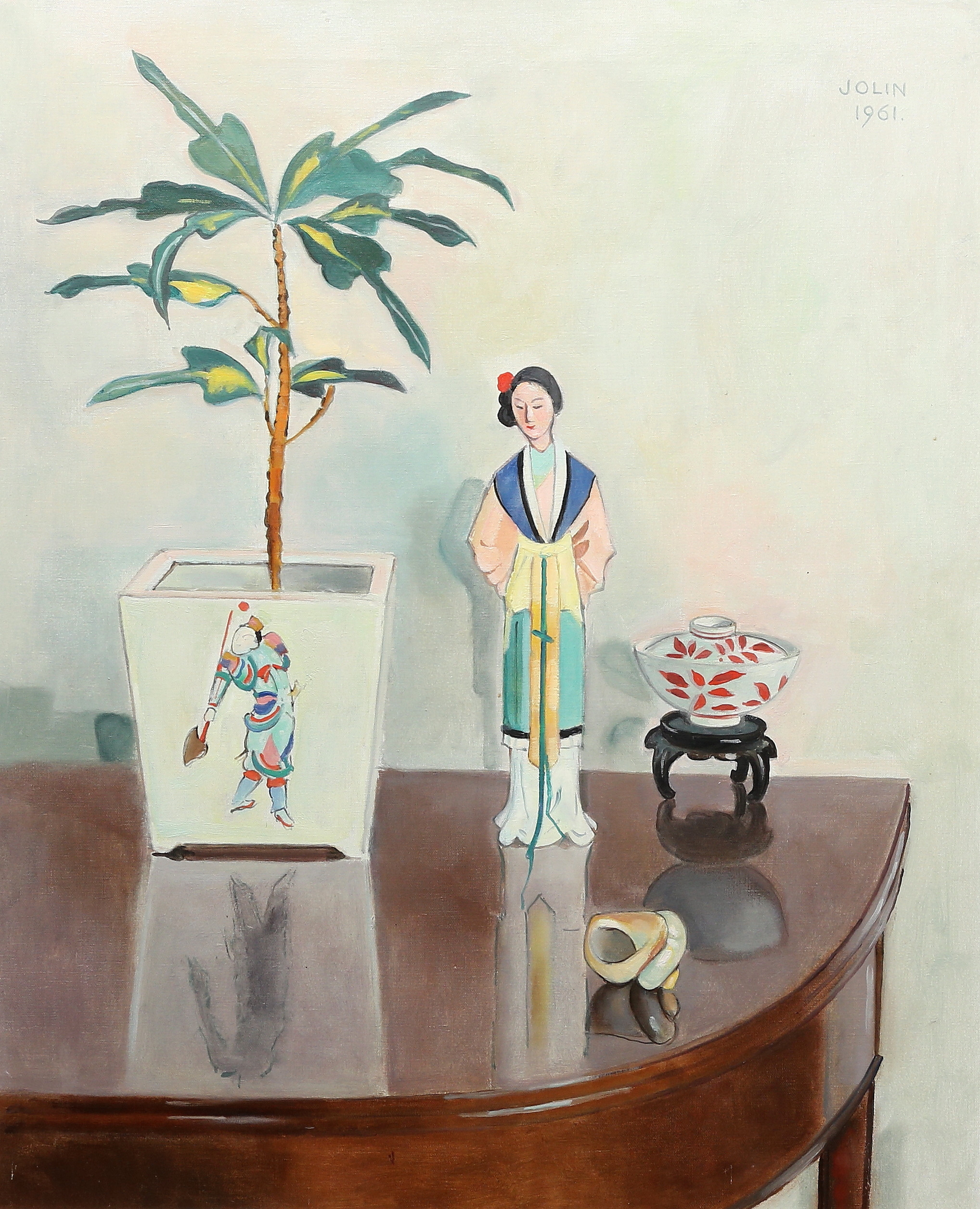 EINAR JOLIN. Stilleben med orientaliska föremål, signerad och daterad 1961.