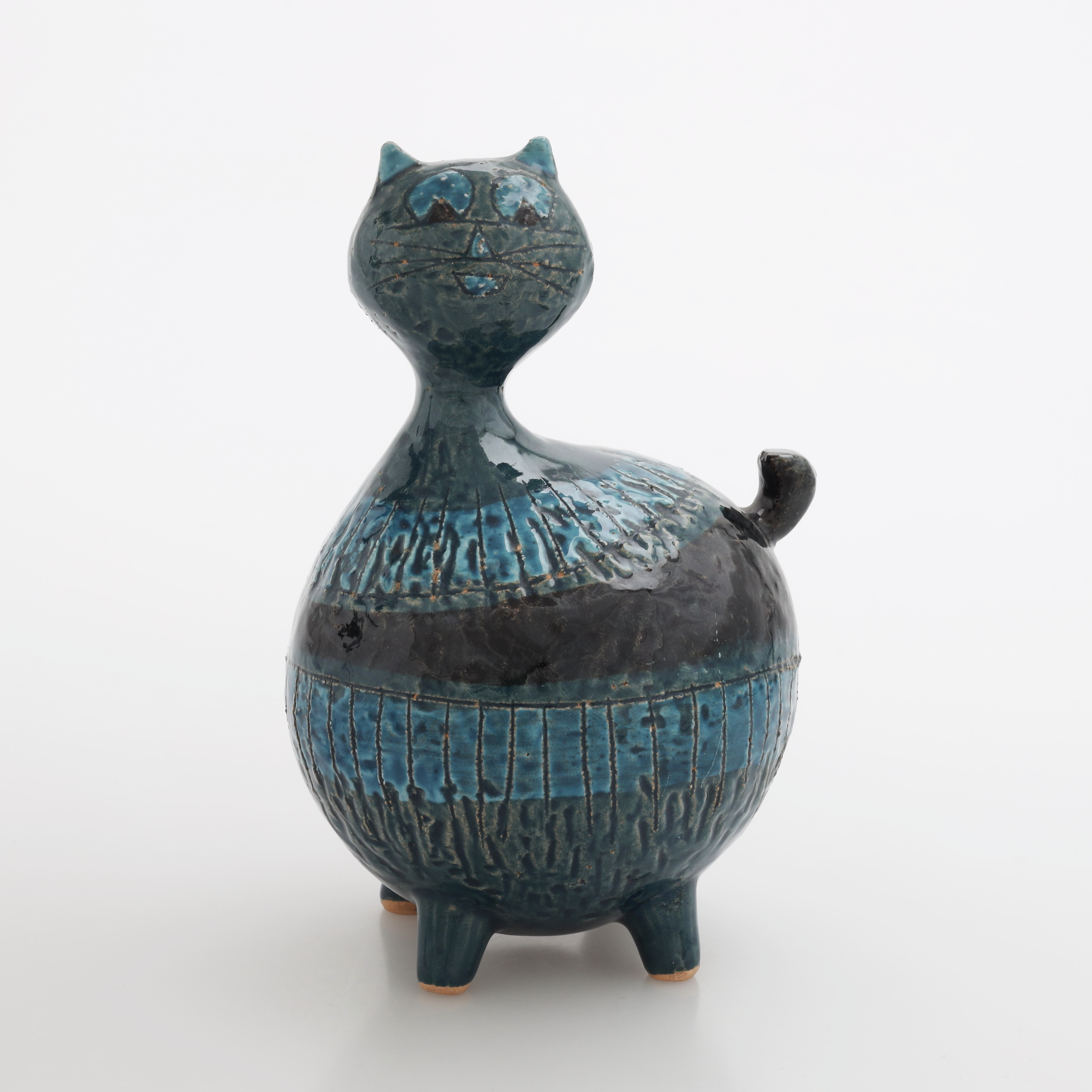 FIGURIN, katt, keramik, Aldo Londi, Bitossi, Italien.